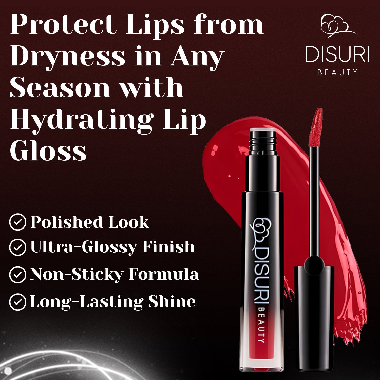 DISURI Beauty Glossy Blast Lip Gloss - Ruby Rosa (M41) DestGlow