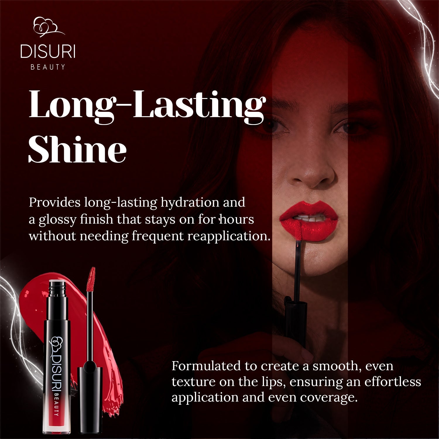 DISURI Beauty Glossy Blast Lip Gloss - Ruby Rosa (M41)