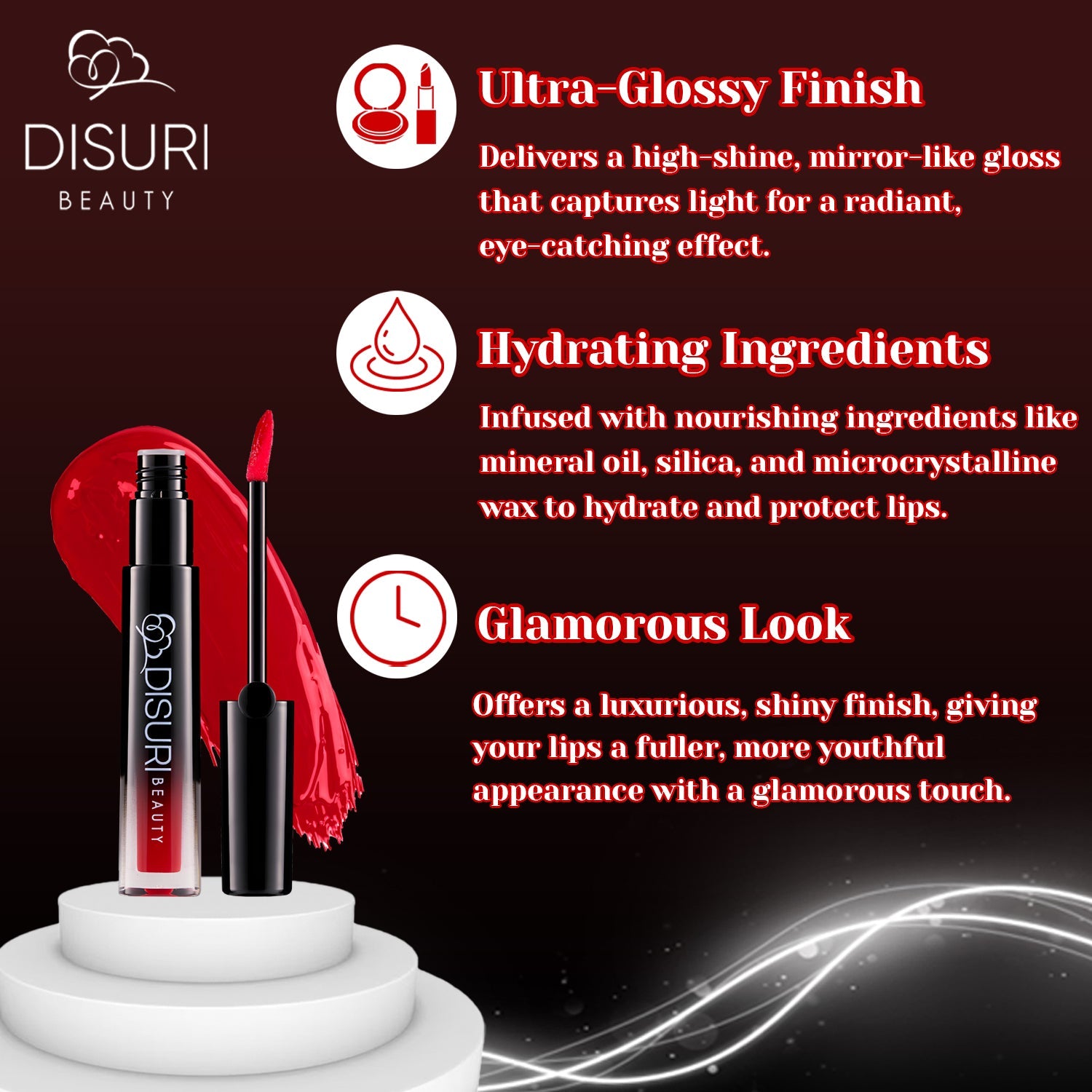 DISURI Beauty Glossy Blast Lip Gloss - Vice (M59)