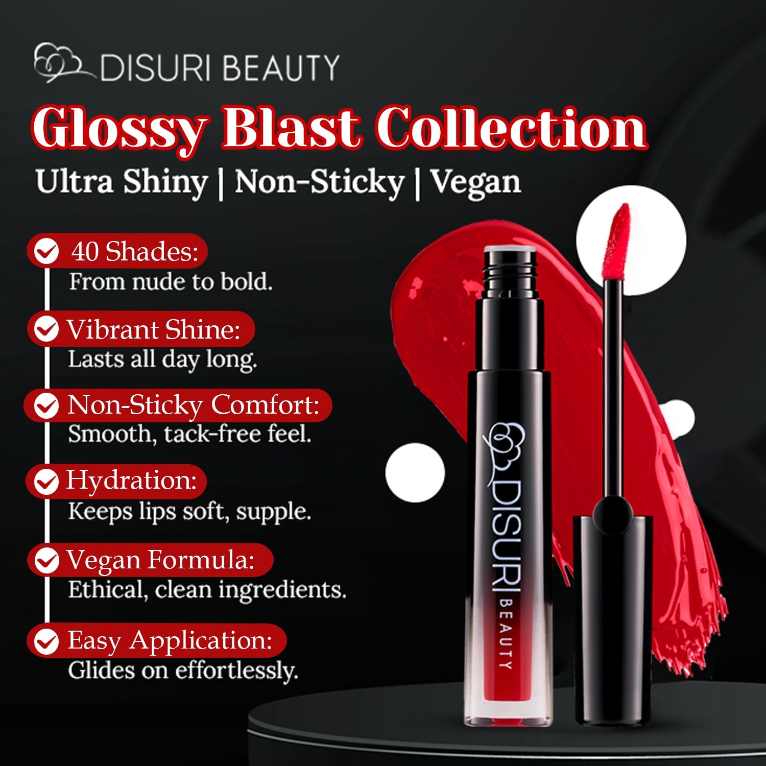 DISURI Beauty Glossy Blast Lip Gloss - Vice (M59)