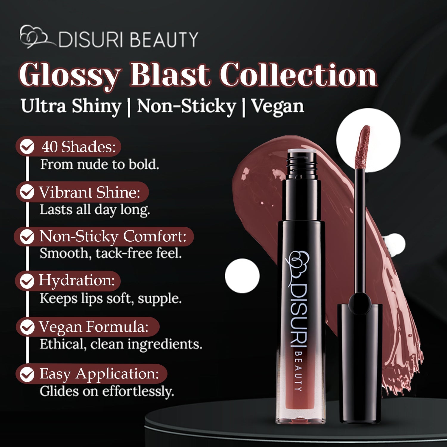 DISURI Beauty Glossy Blast Lip Gloss - Brooklyn (M73)
