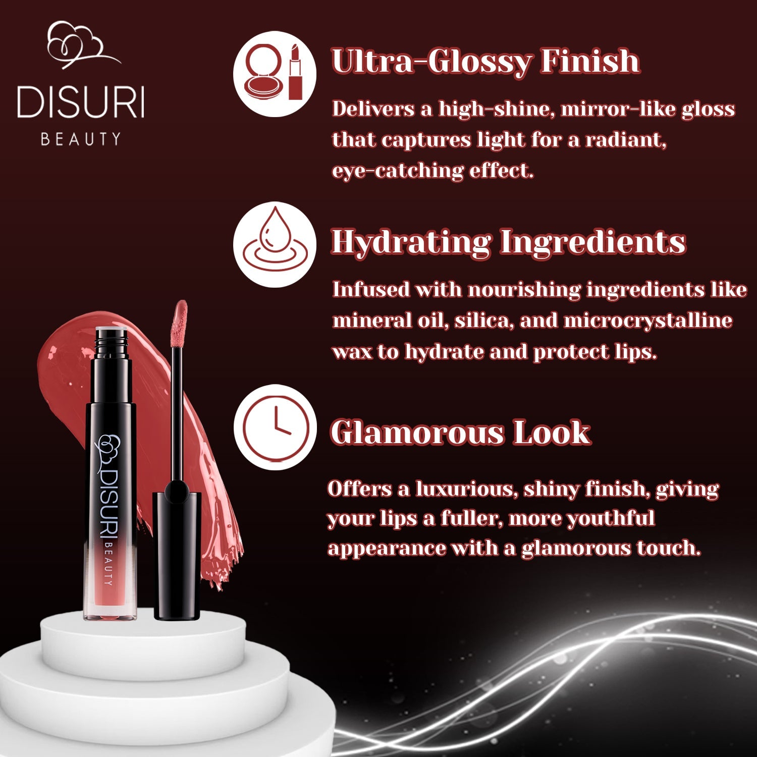 DISURI Beauty Glossy Blast Lip Gloss - Watermelon Rush (M10)