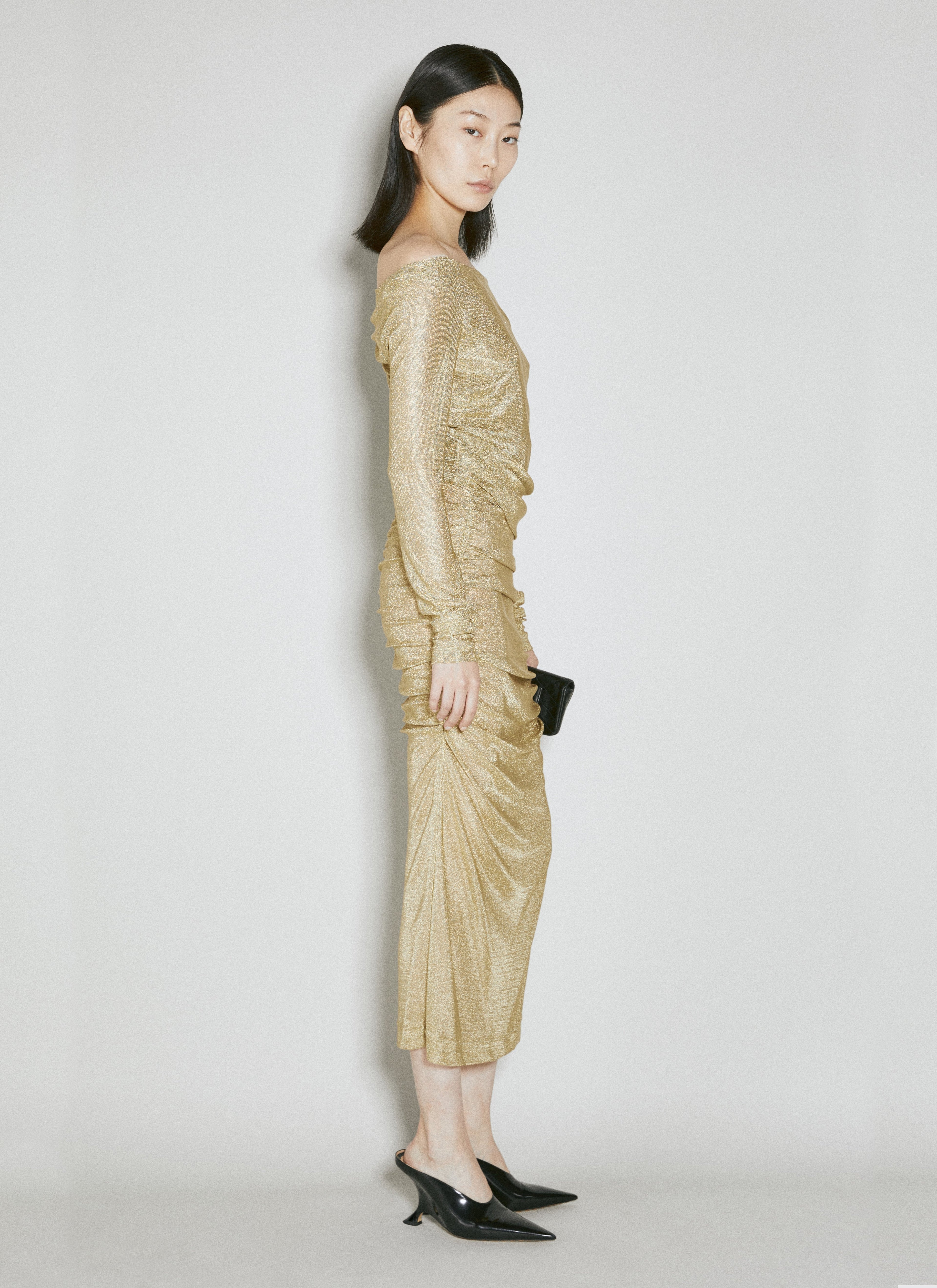 Dolce & Gabbana Women Lurex Mesh Midi Dress DestGlow