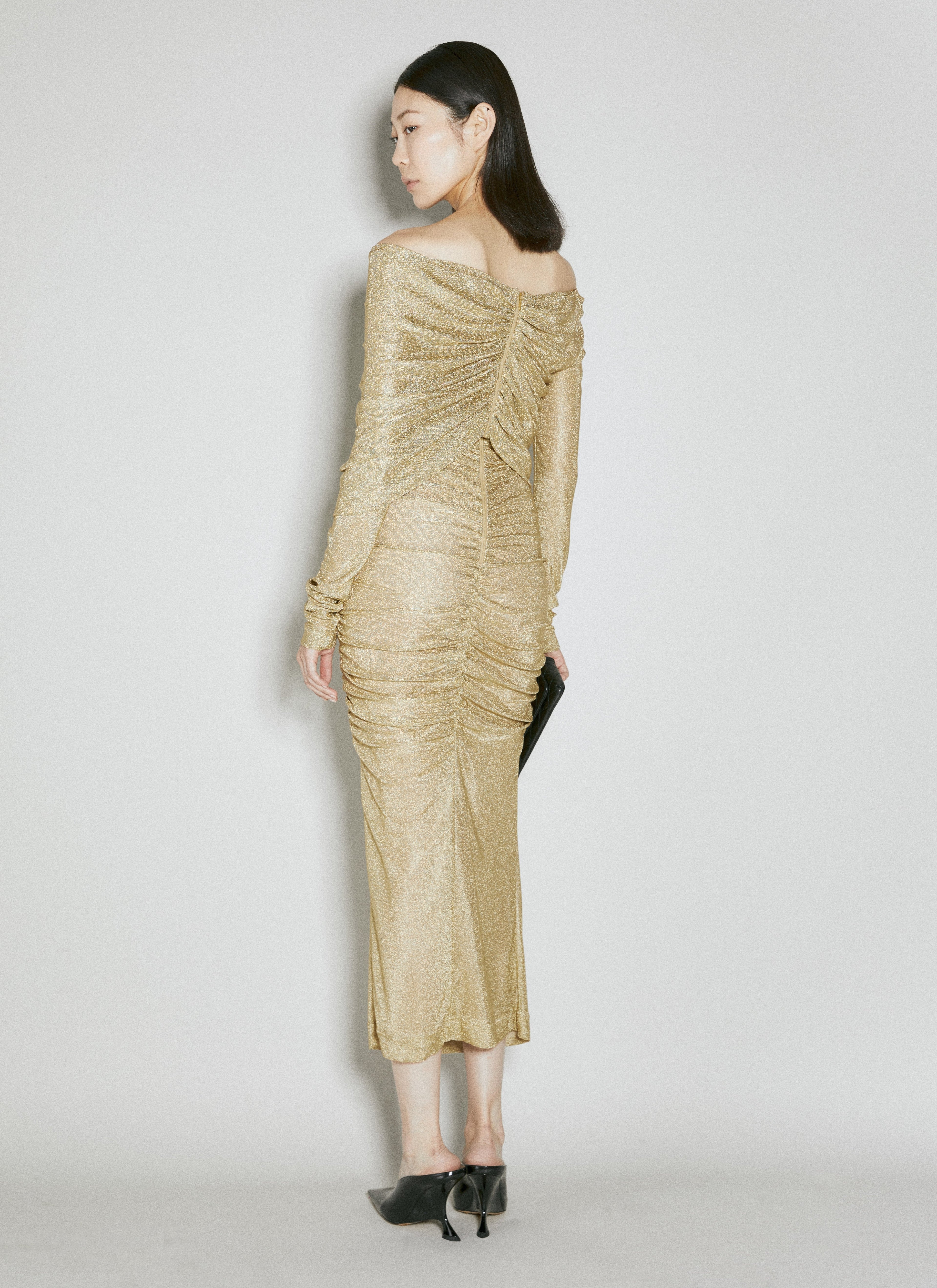 Dolce & Gabbana Women Lurex Mesh Midi Dress DestGlow