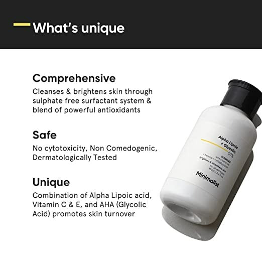 Minimalist Alpha Lipoic + Glycolic 07% Face Cleanser by Dista