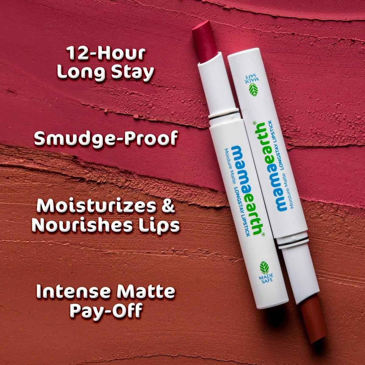 Mamaearth Moisture Matte Long Stay Lipstick-Bubblegum Nude