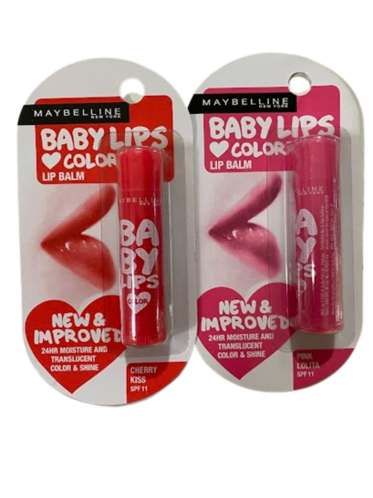 Maybelline New York Baby Lips Lip Balm (Pink & Red) by Dista