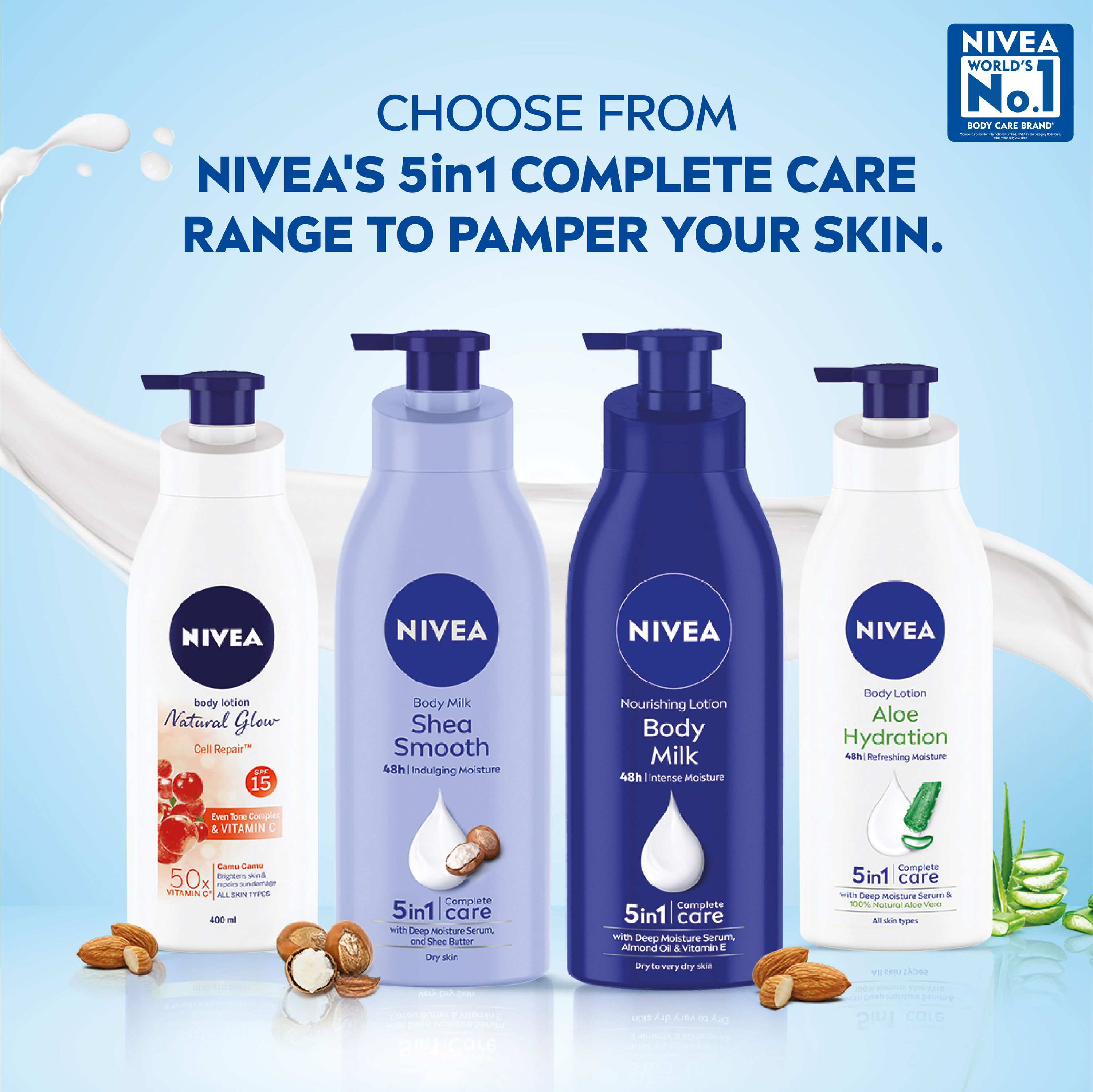 Nivea Nourishing Lotion Body Milk with Deep Moisture Serum for Very Dry Skin