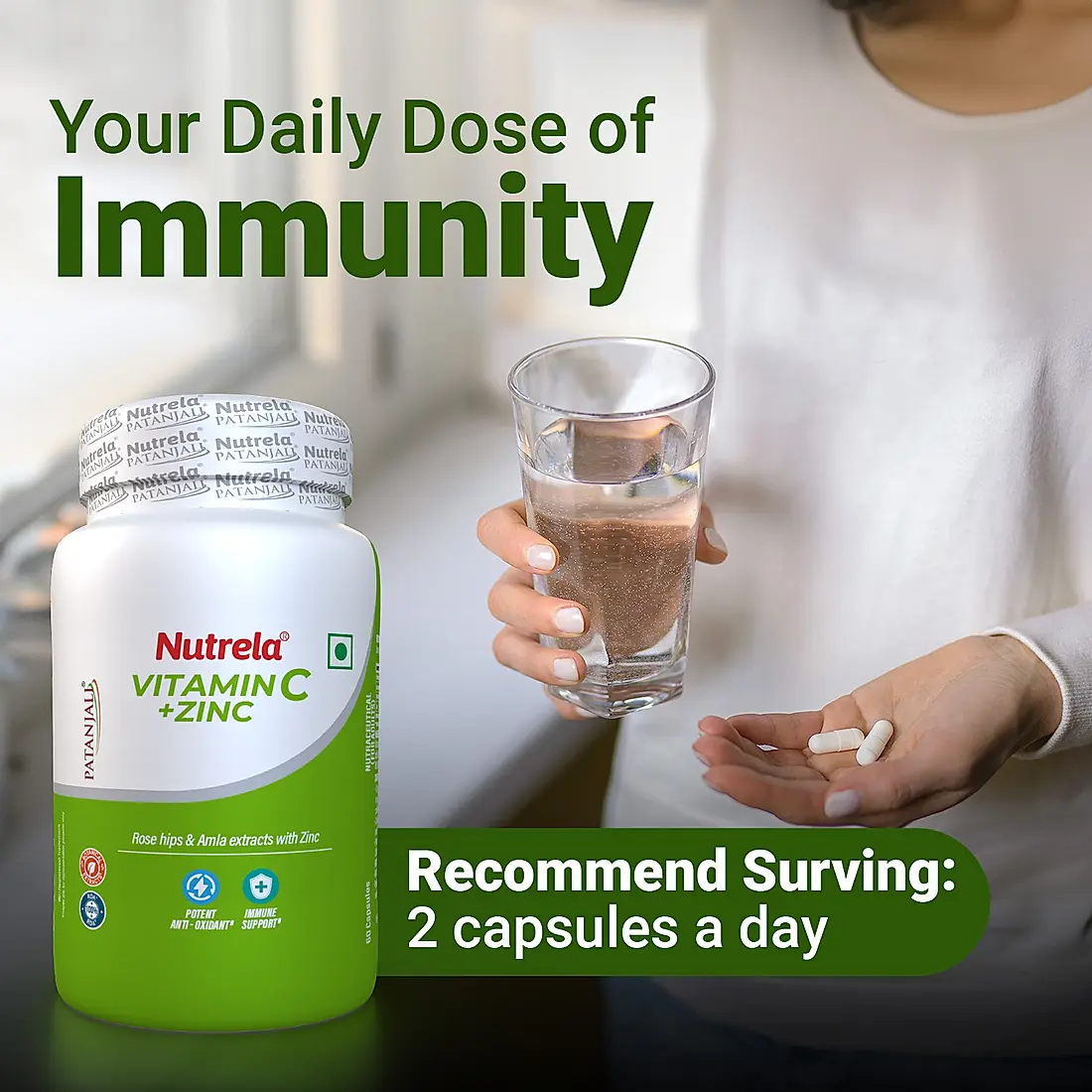 Patanjali Nutrela Natural Vitamin C Plus Zinc Tablets