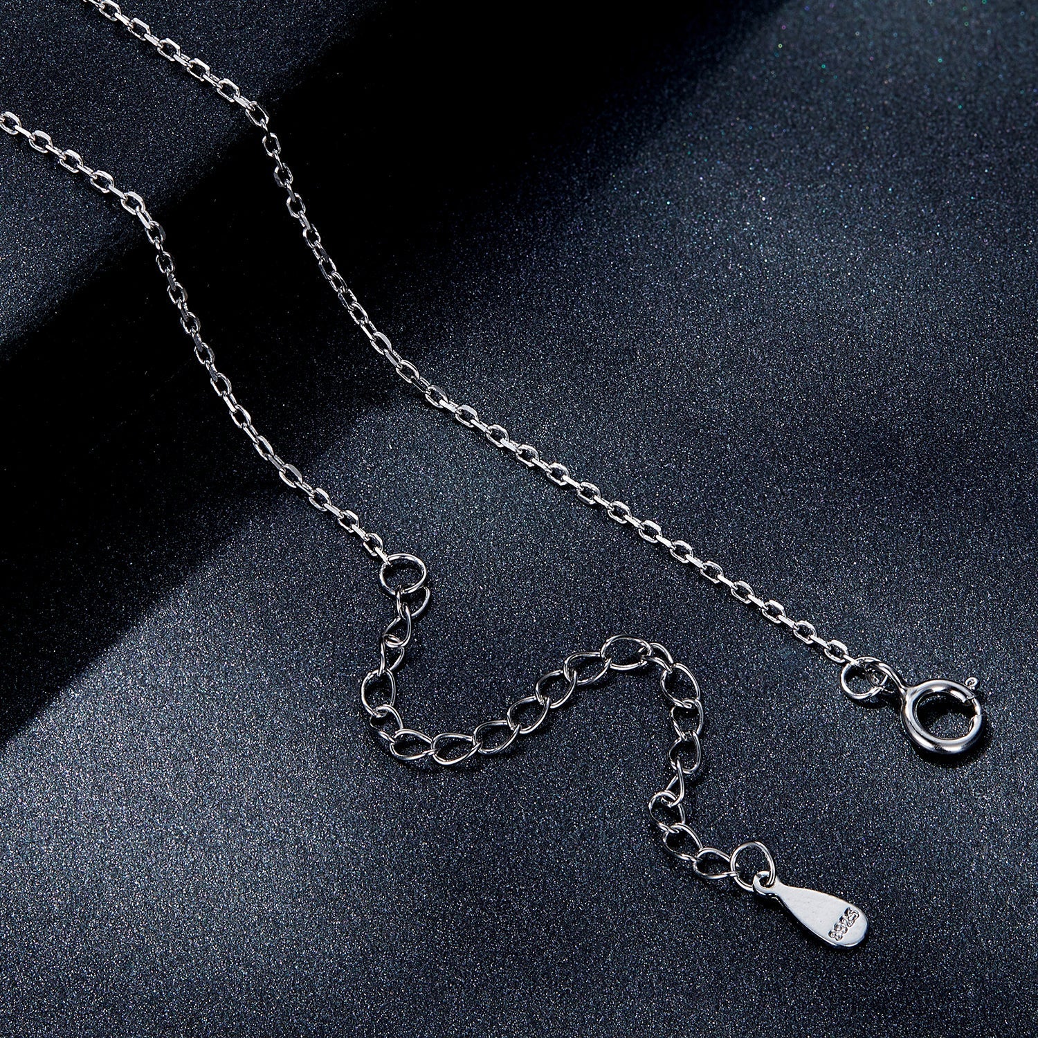 925 Sterling Silver Plated Platinum Moissanite Necklace 39+5cm for Women DestGlow