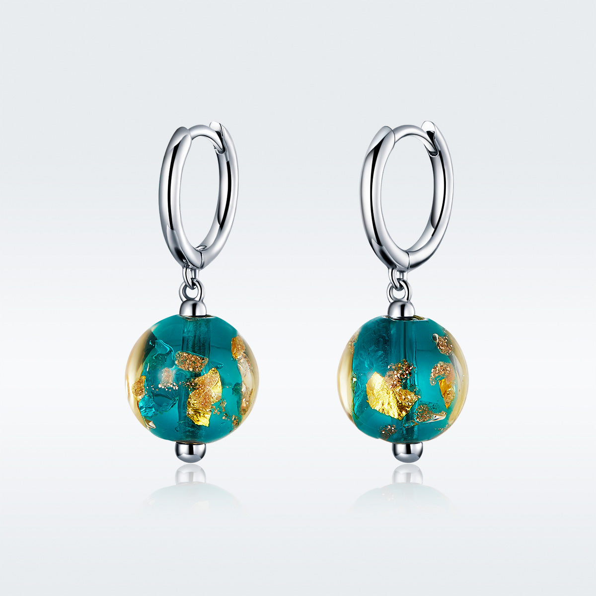 925 Sterling Silver Earrings with Glass Bead for Women DestGlow