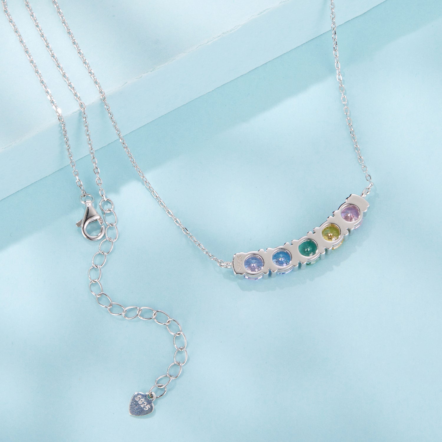 925 Sterling Silver White Gold Plated 40+5cm Necklace with Pavé Setting CZ for Women DestGlow