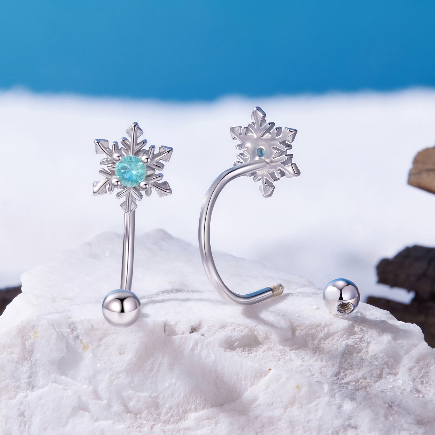 925 Sterling Silver Earrings with Transparent Glass for Women DestGlow