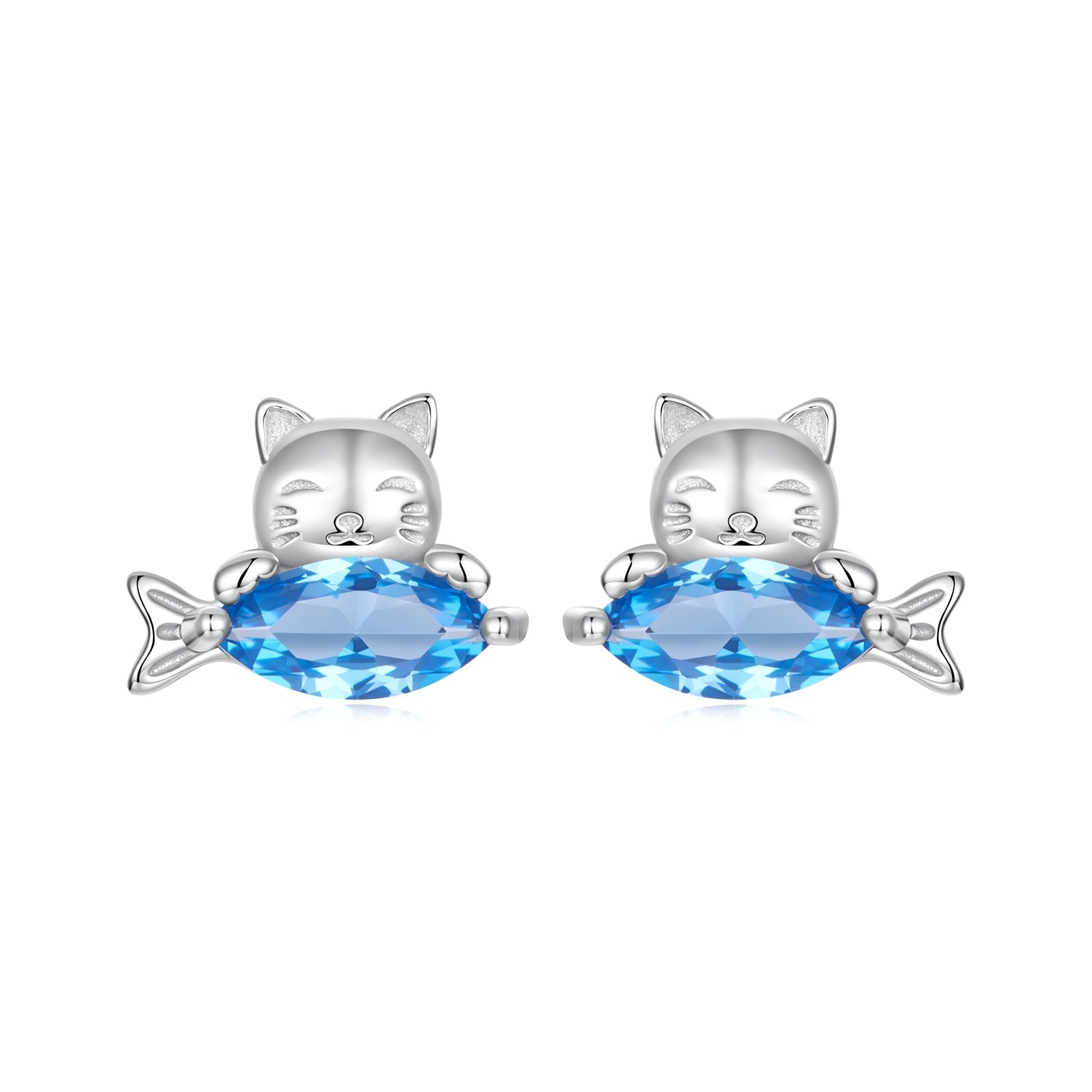 925 Sterling Silver 0.8cm White Gold Plated CZ Earrings for Women