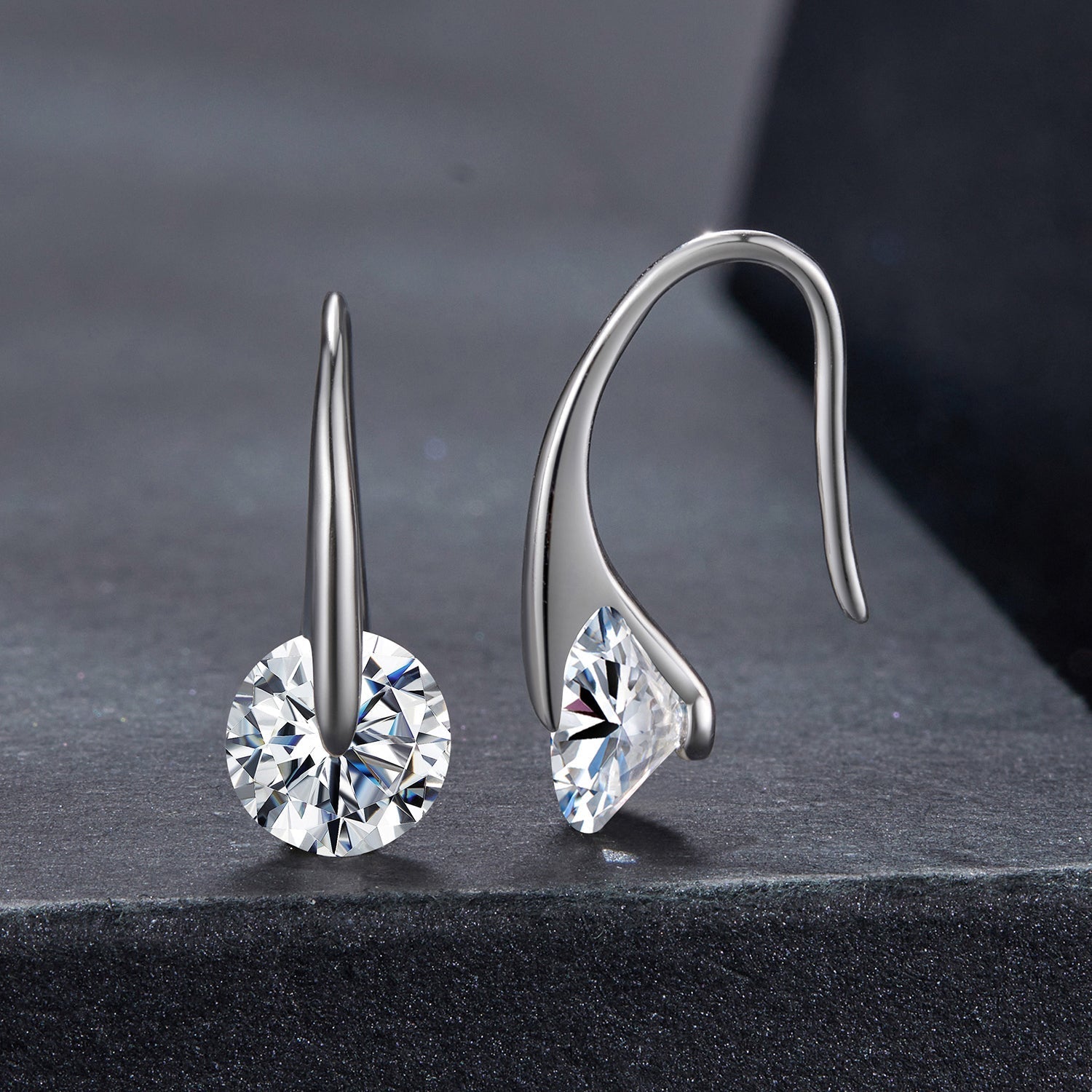925 Sterling Silver Moissanite 1ct Earrings for Women DestGlow