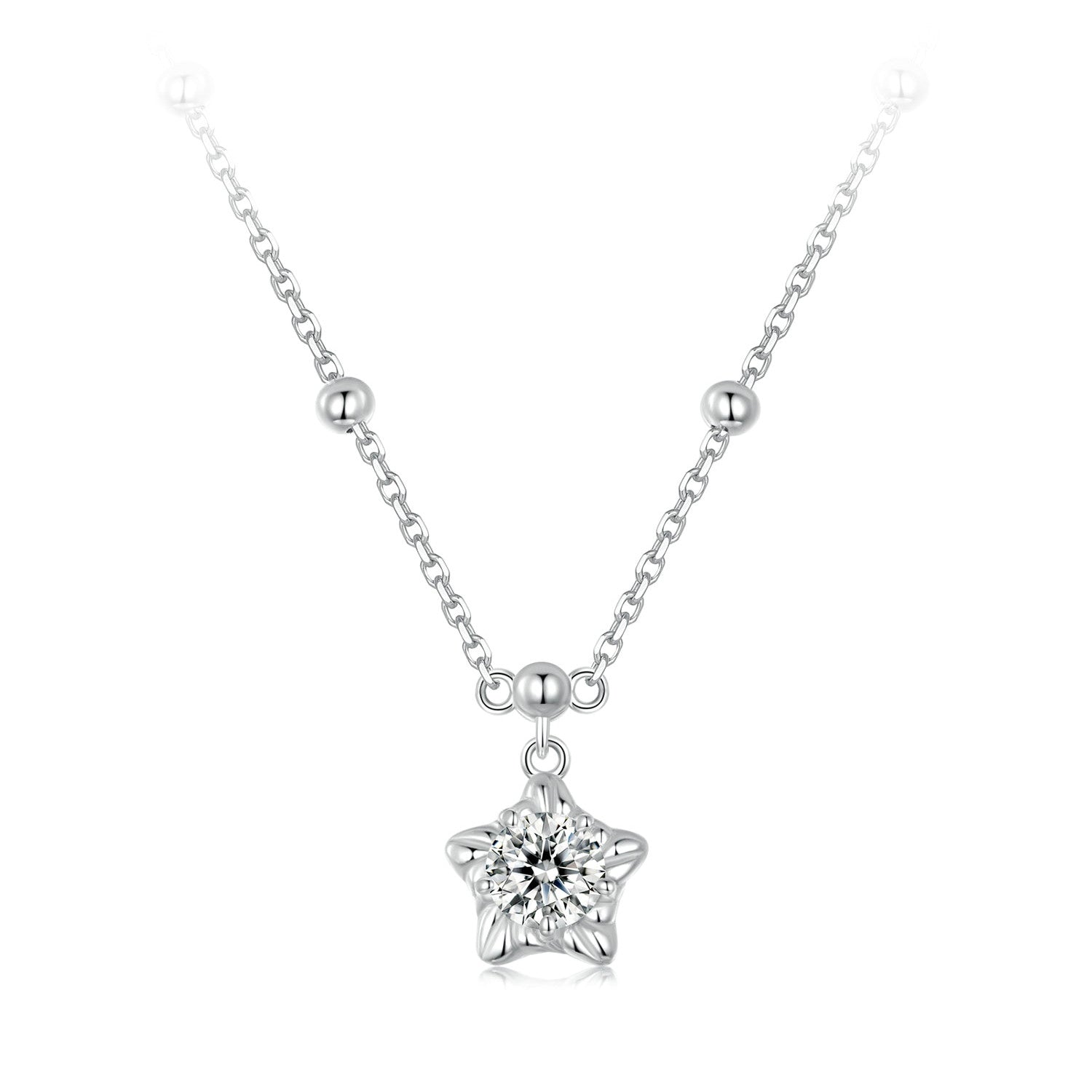 925 Sterling Silver 5mm Moissanite Necklace for Women DestGlow