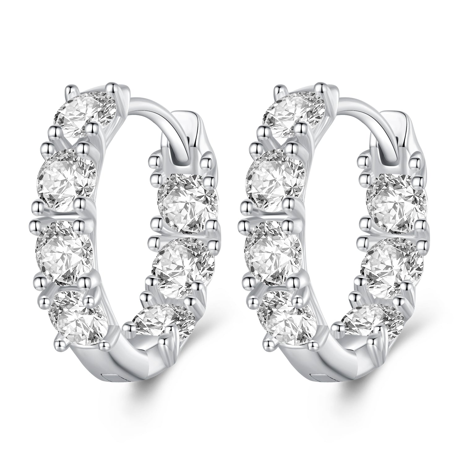 925 Sterling Silver Earrings with Pavé Setting CZ for Women DestGlow