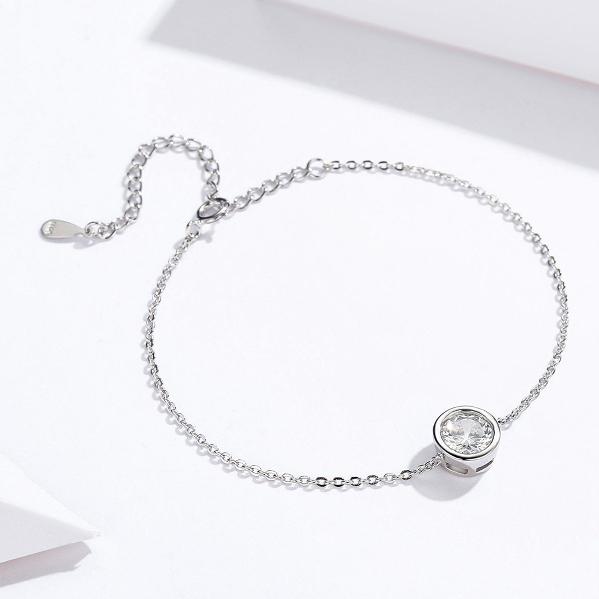 925 Sterling Silver & Platinum Plated CZ Bracelet for Women DestGlow