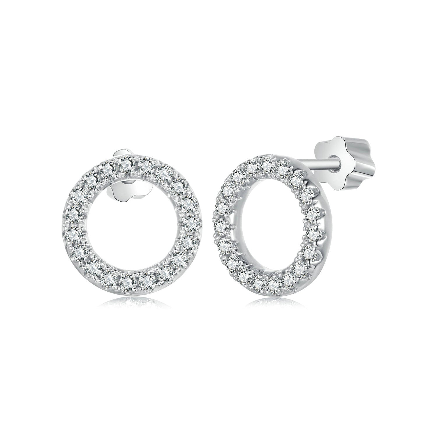925 Sterling Silver 10mm Moissanite Earrings for Women DestGlow