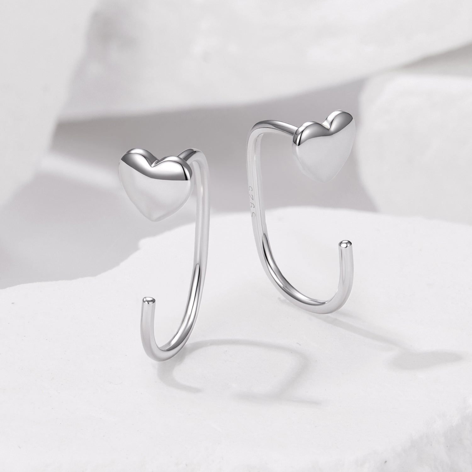 925 Silver White Gold Plated 1.4cm Brass Earrings for Women DestGlow