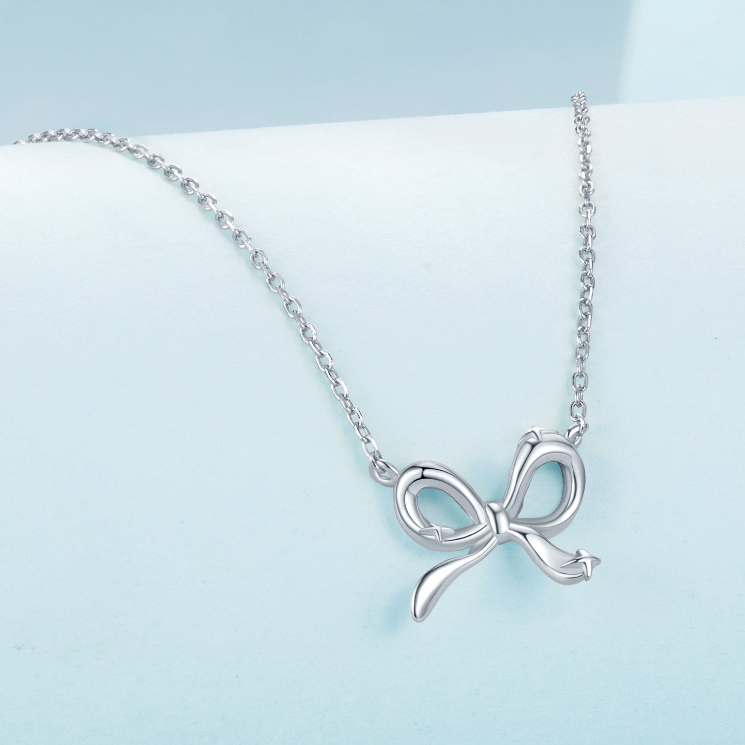 925 Sterling Silver Plated White Gold 40+5cm Adjustable Necklace for Women DestGlow