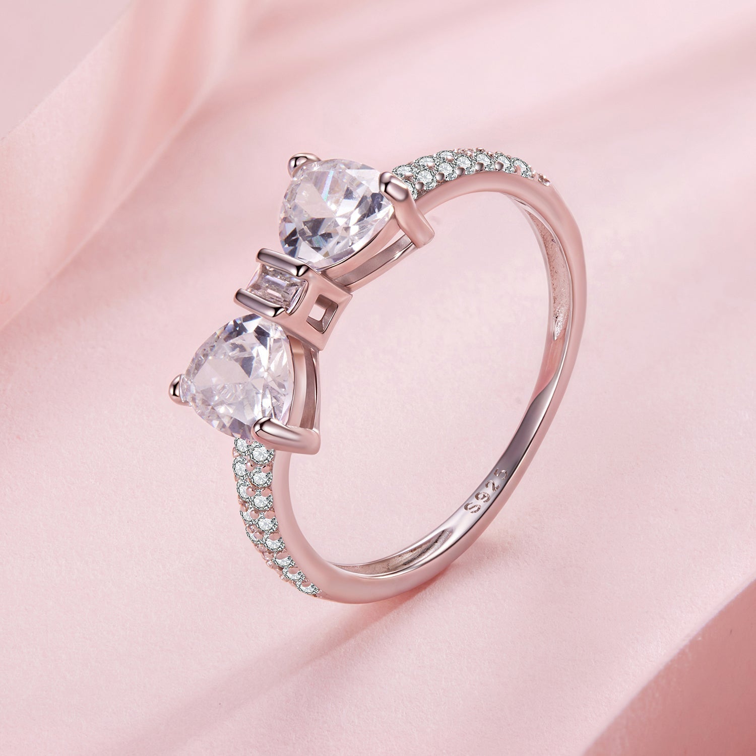 925 Sterling Silver White Gold Plated 1.2cm Pendant Ring Size 6 for Women DestGlow