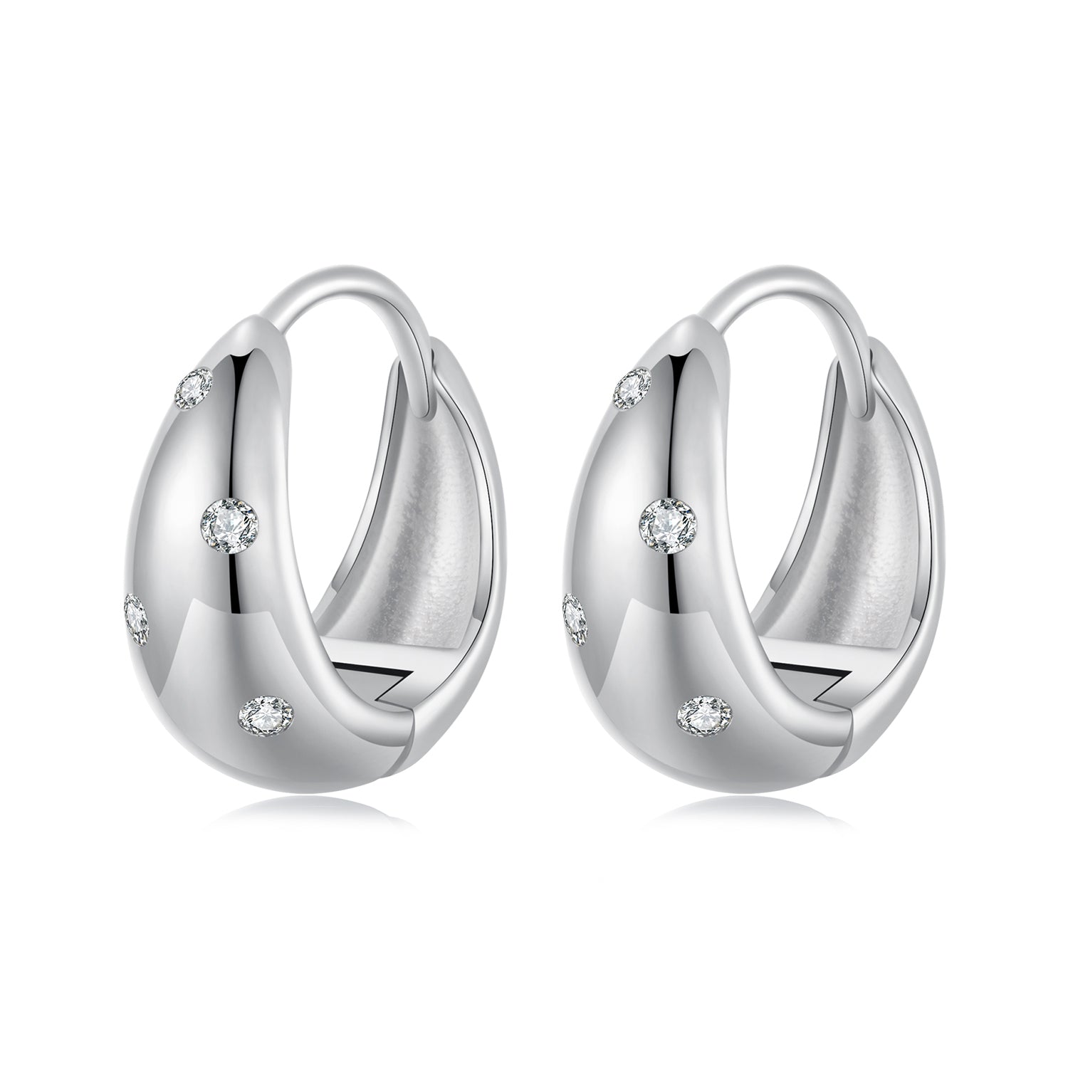 925 Sterling Silver Earrings with CZ in White Gold Plating - Stylish Design for Women DestGlow