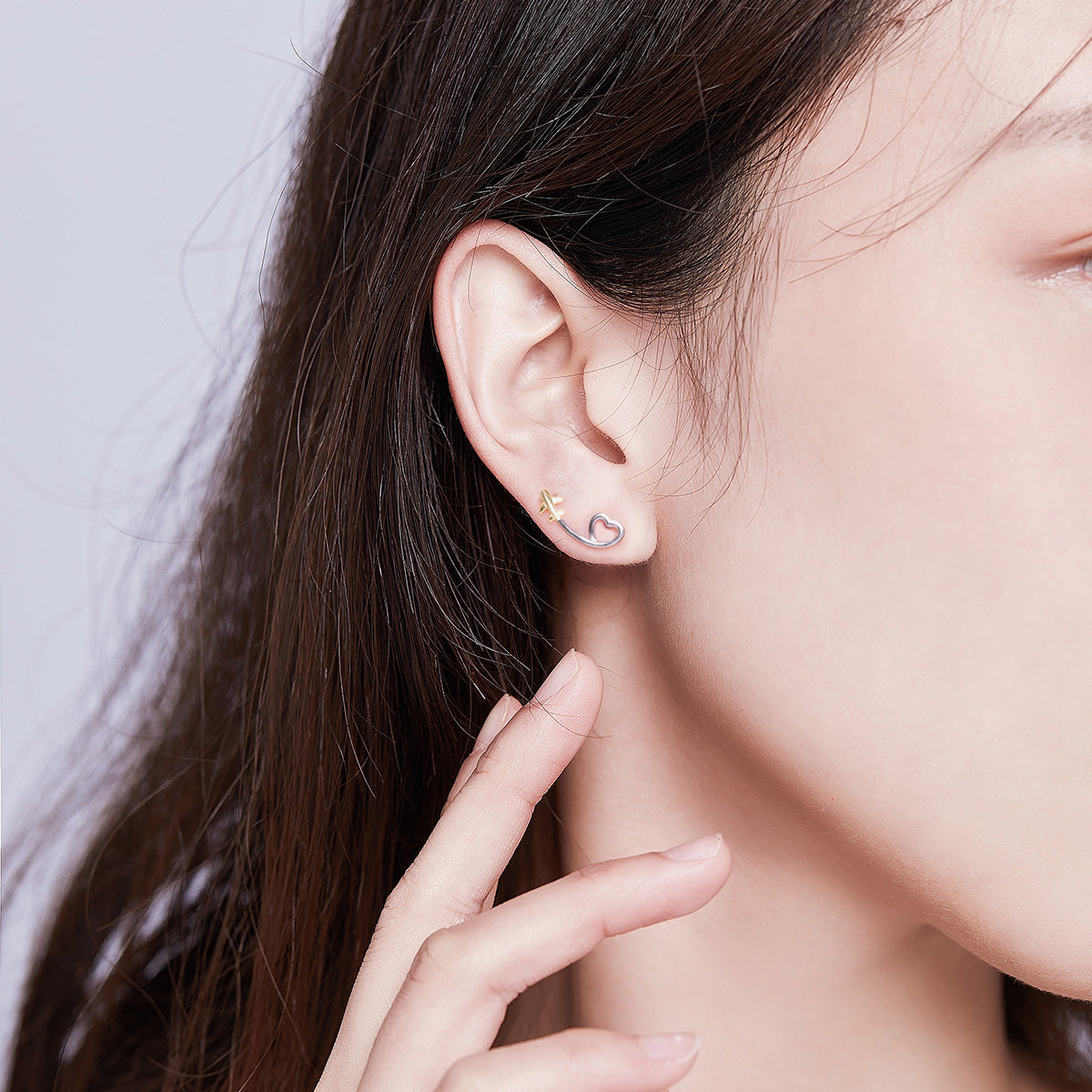 925 Sterling Silver Earrings, 0.6cm, Plated Gold, Plated Platinum for Women DestGlow