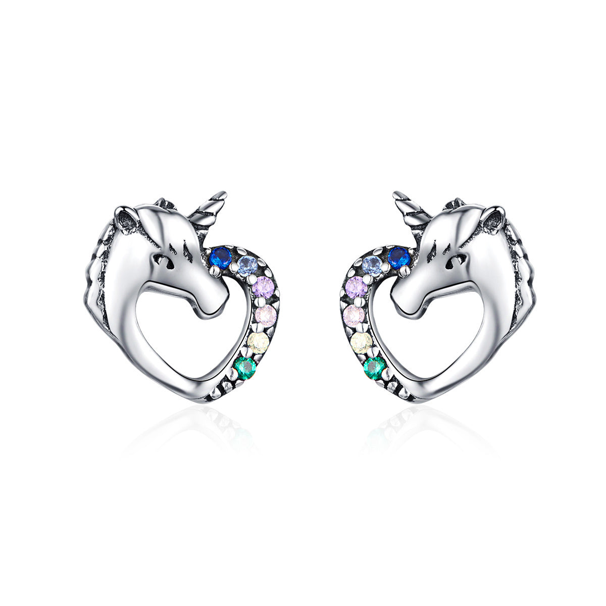925 Sterling Silver Earrings with Oxidized Finish and Pavé Setting DestGlow