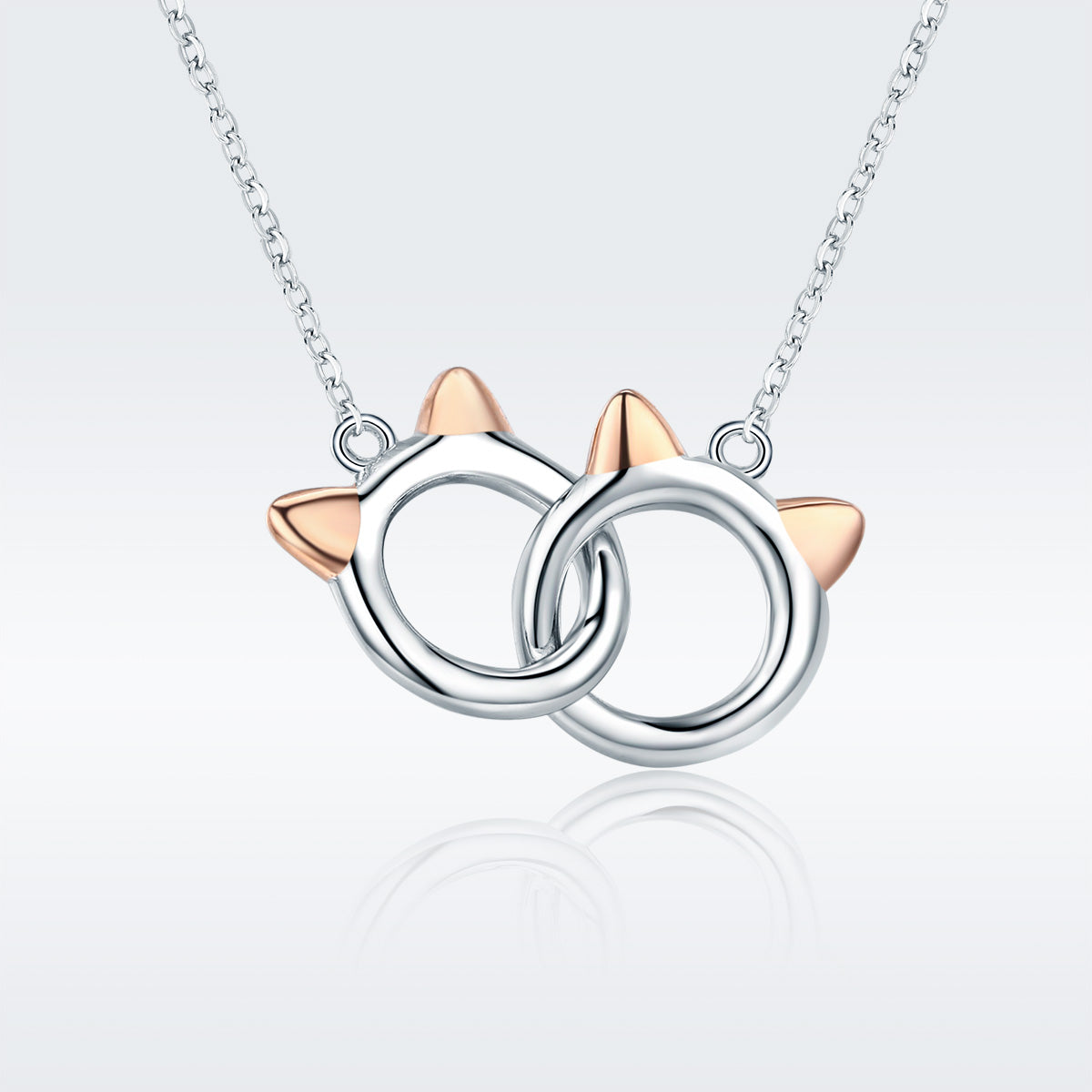 925 Sterling Silver Necklace, Length 38-45cm, Pendant 1.2*1cm, for Women DestGlow