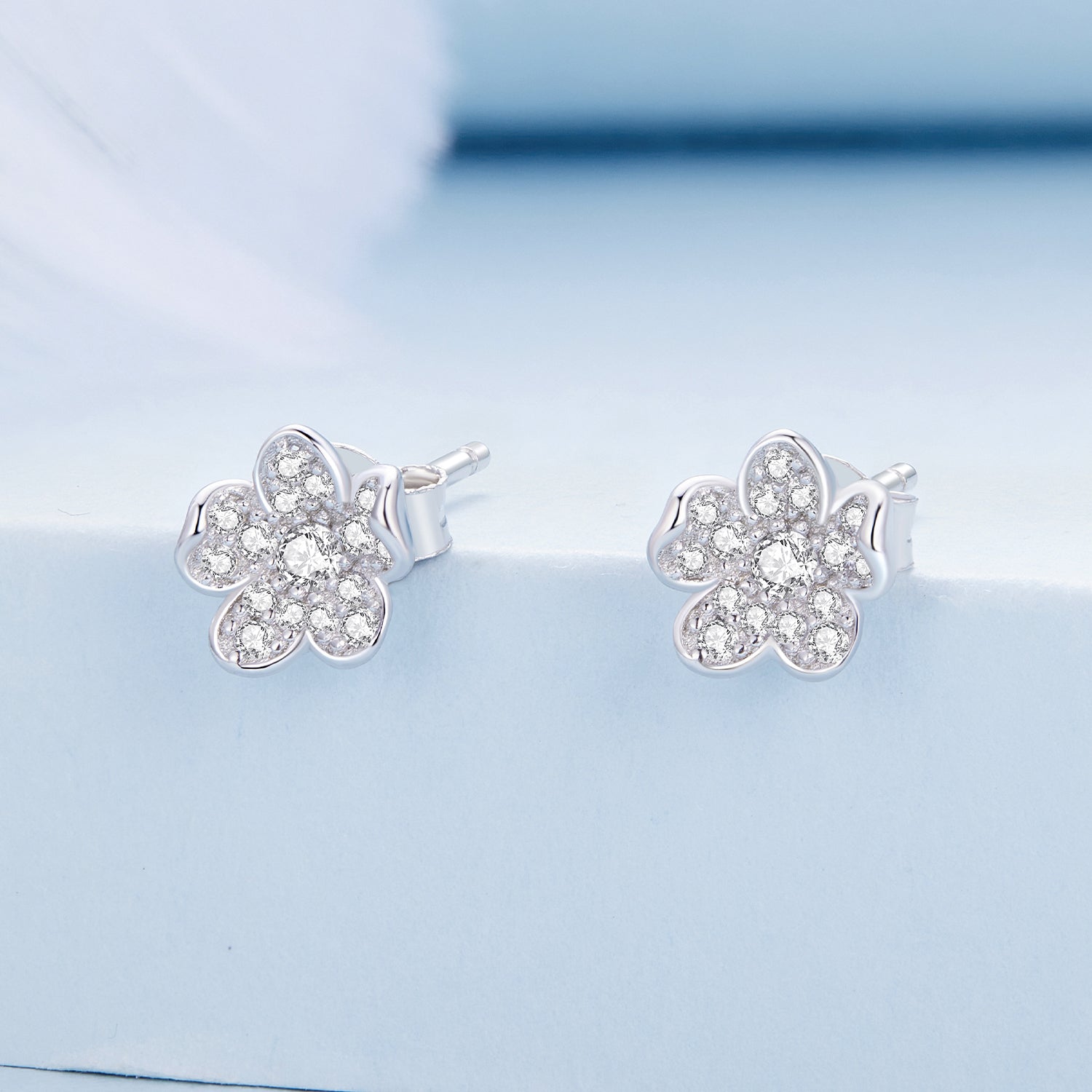 S925 Sterling Silver Pavé Setting CZ Earrings DestGlow