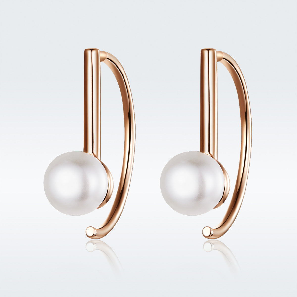 925 Sterling Silver Earrings in Rose Gold with Beads for Women DestGlow