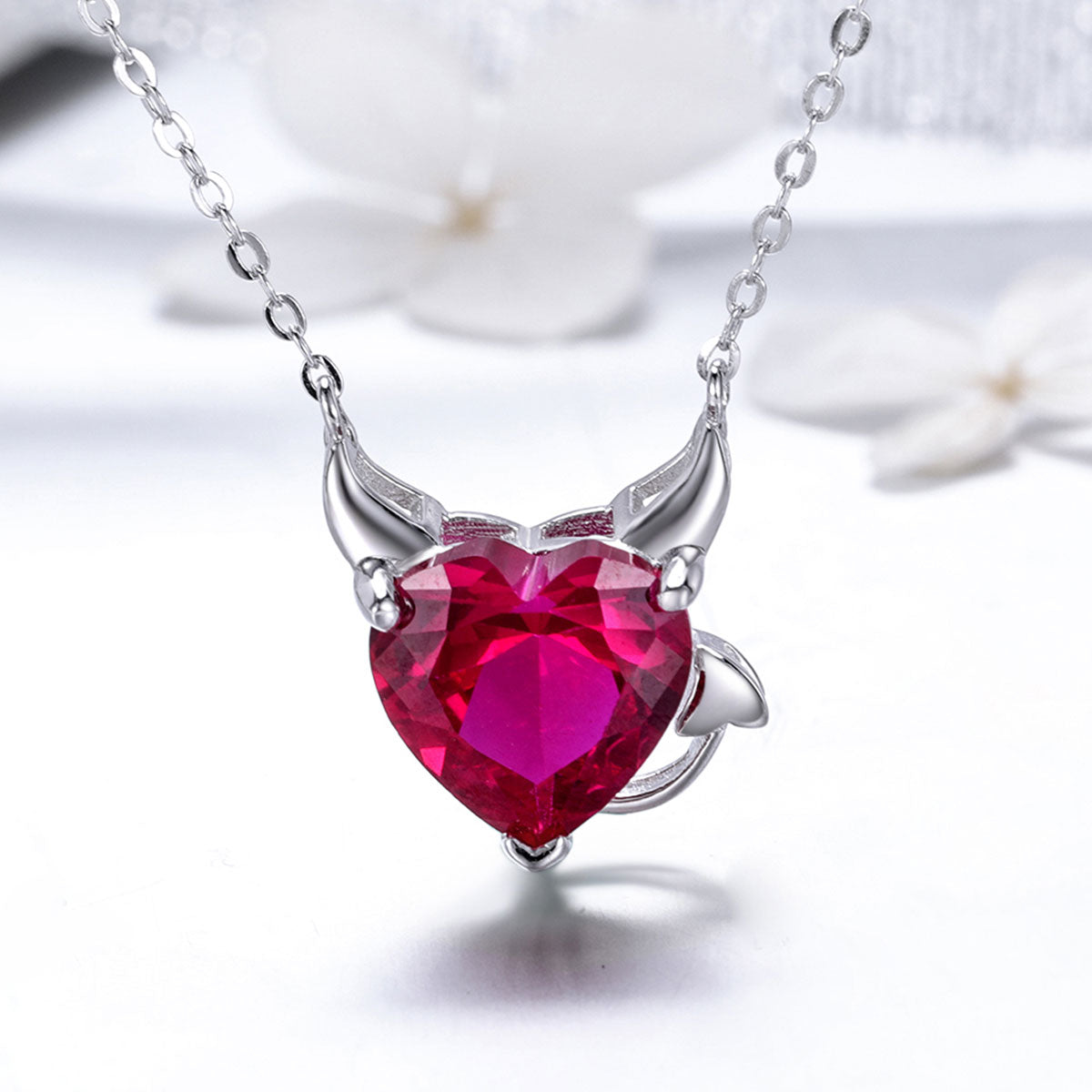 925 Sterling Silver Necklace with 1.5x1.3 cm Pendant for Women DestGlow