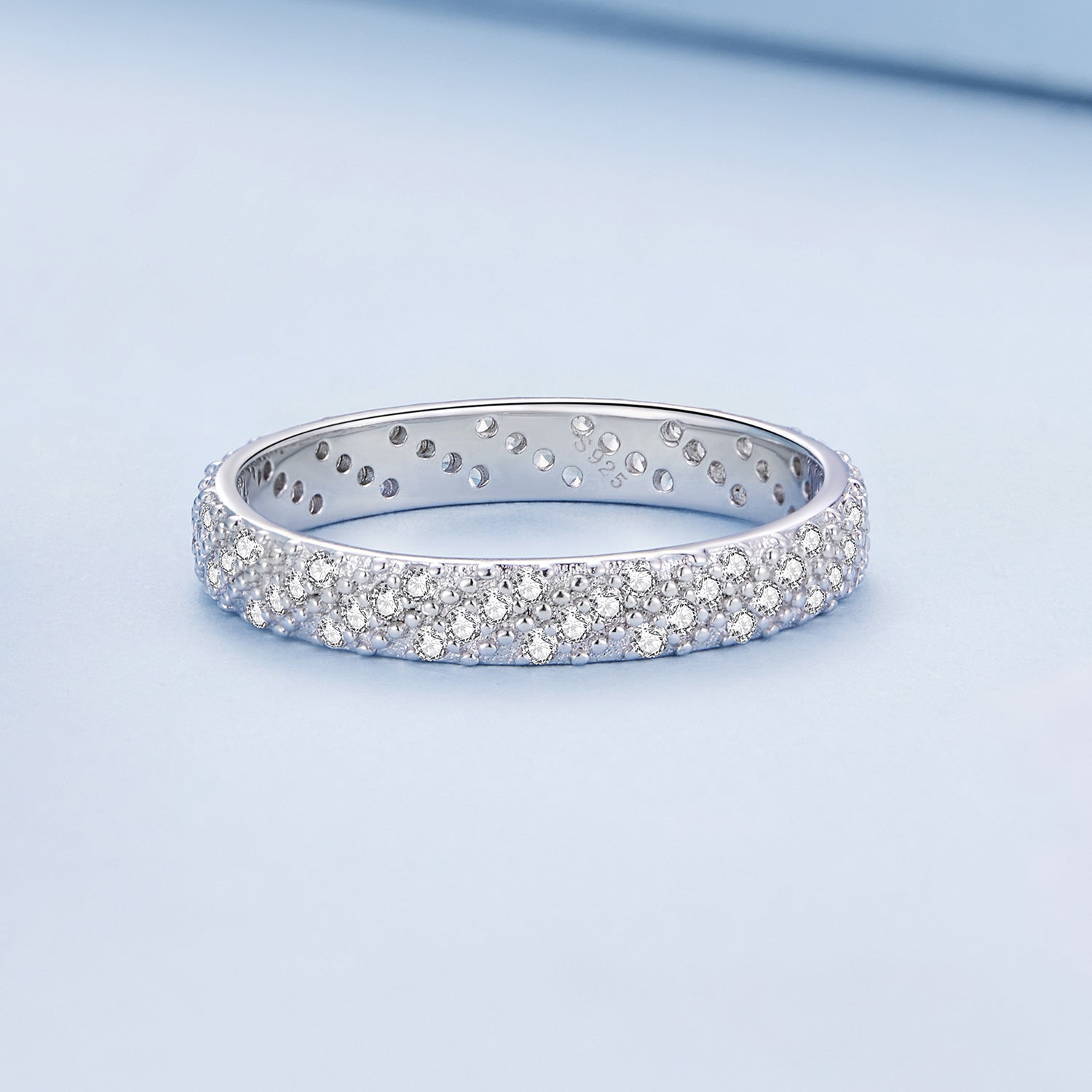925 Sterling Silver Ring with Pavé Setting CZ for Women Size 6.0 DestGlow