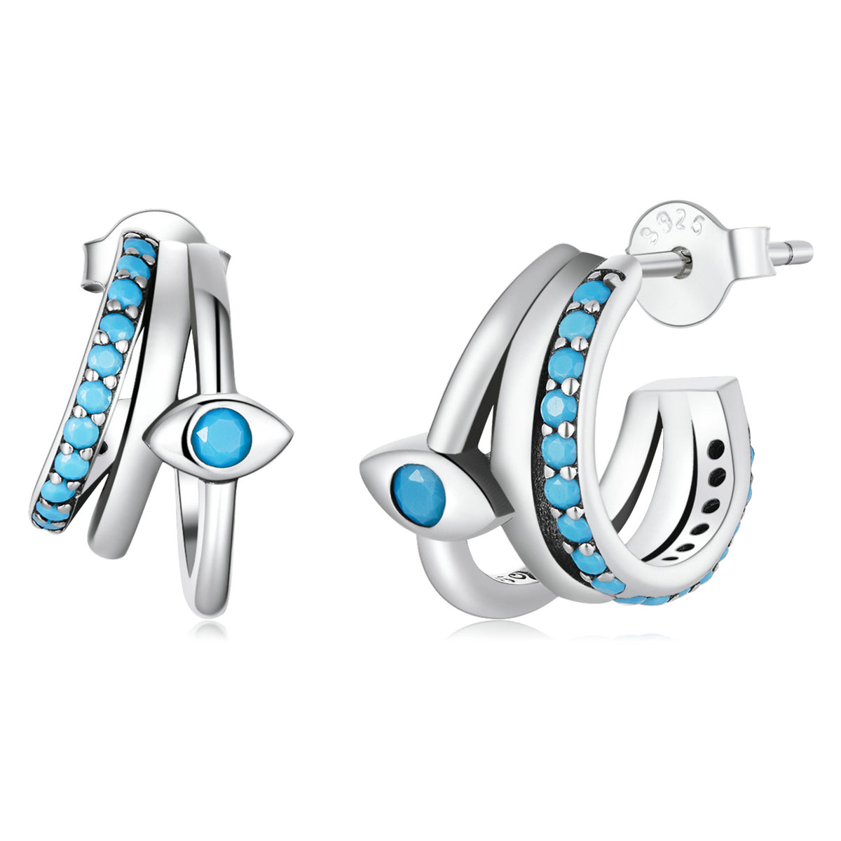925 Sterling Silver High Quality Turquoise Earrings DestGlow