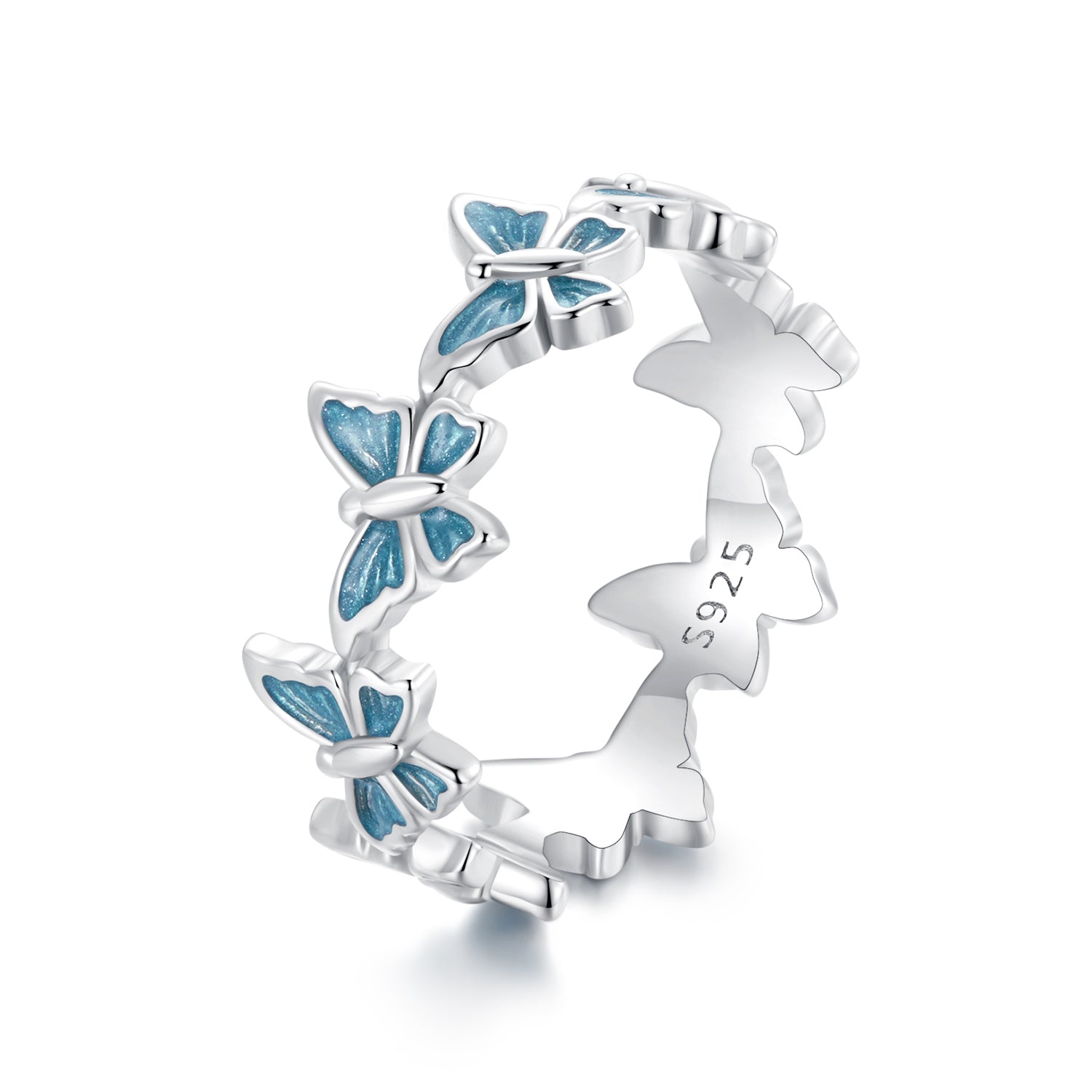 925 Sterling Silver Enamel Ring Size 6 for Women DestGlow