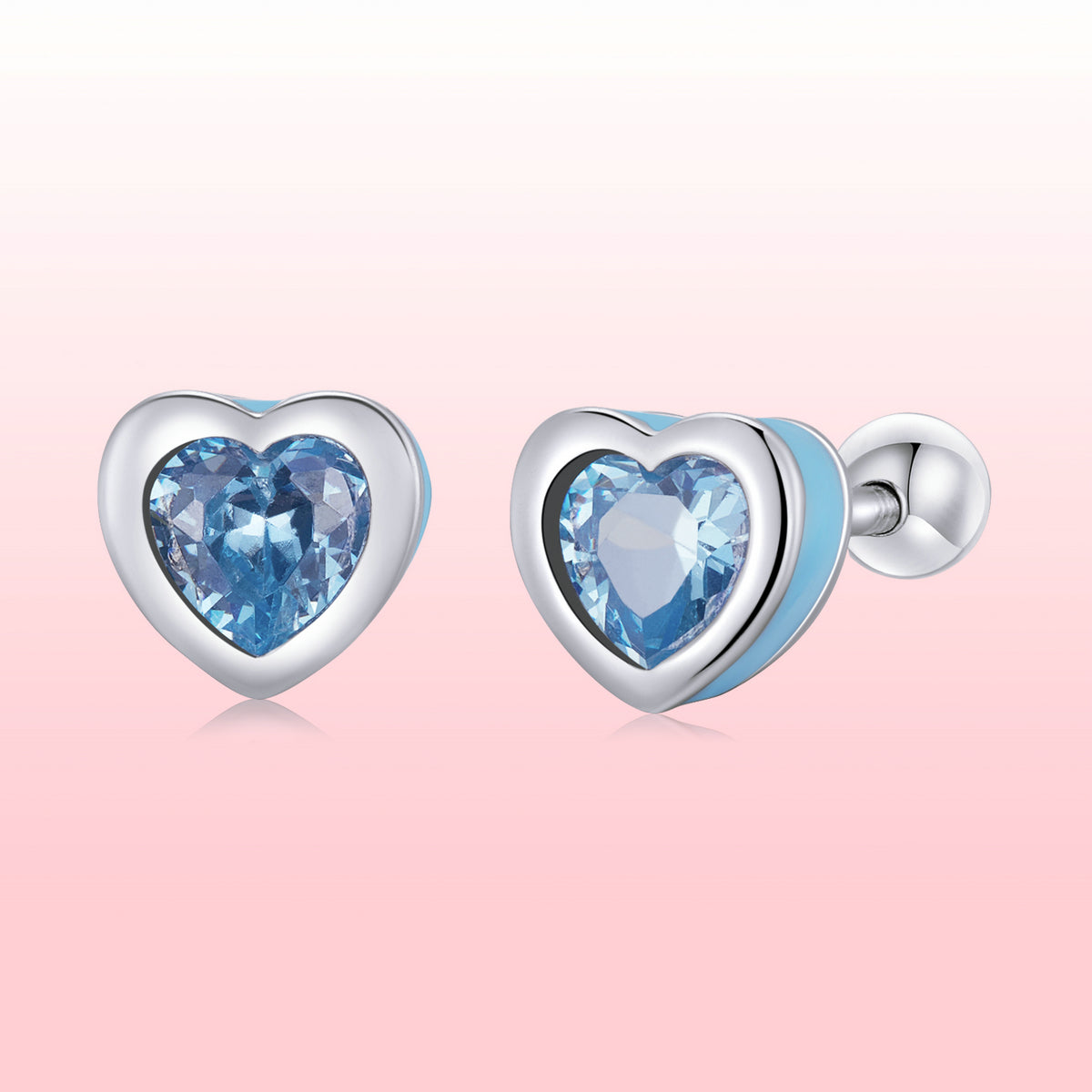 925 Sterling Silver Earrings with Pavé Setting and Enamel for Women DestGlow