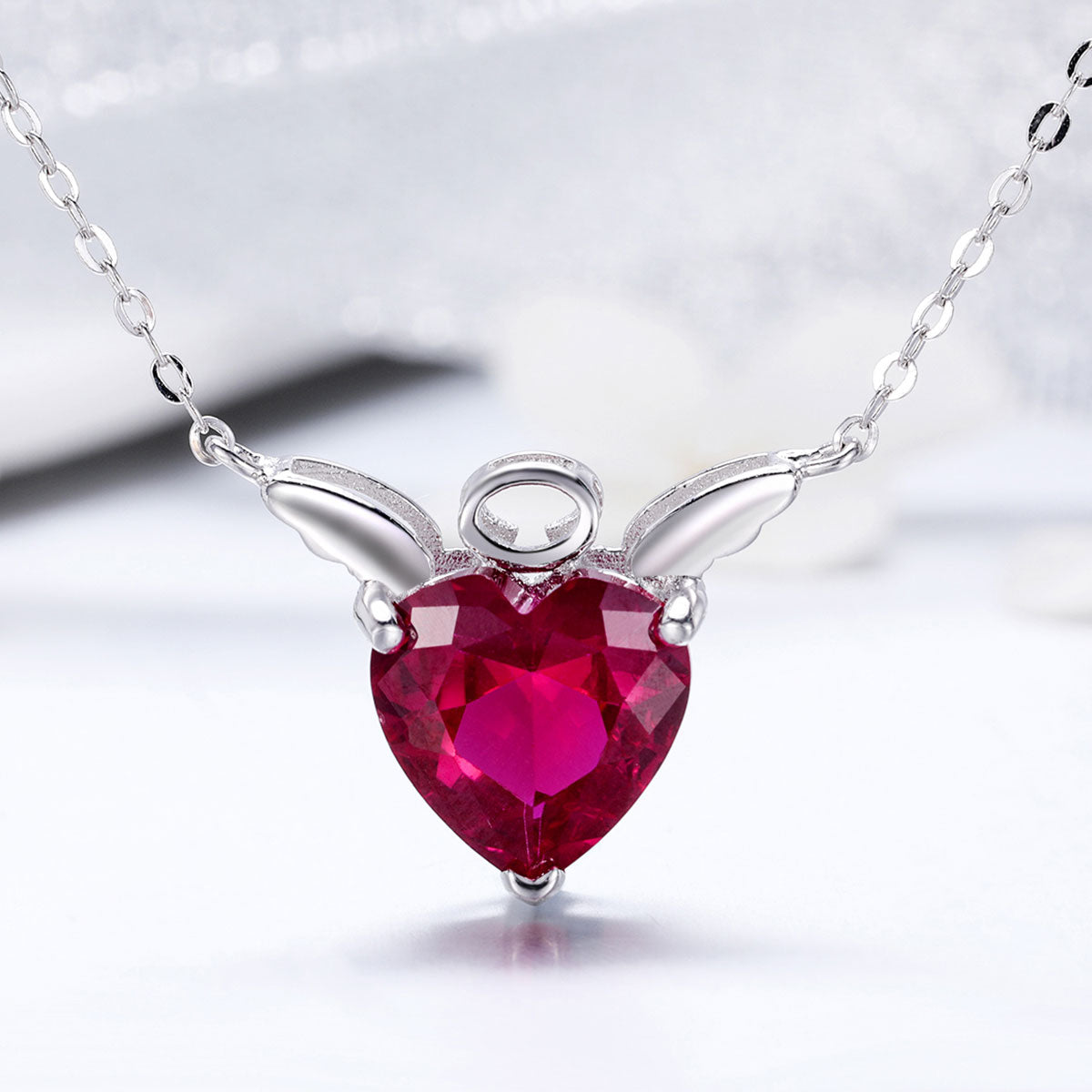 925 Sterling Silver Adjustable Necklace 37-45cm with 1.4*2cm Pendant for Women DestGlow