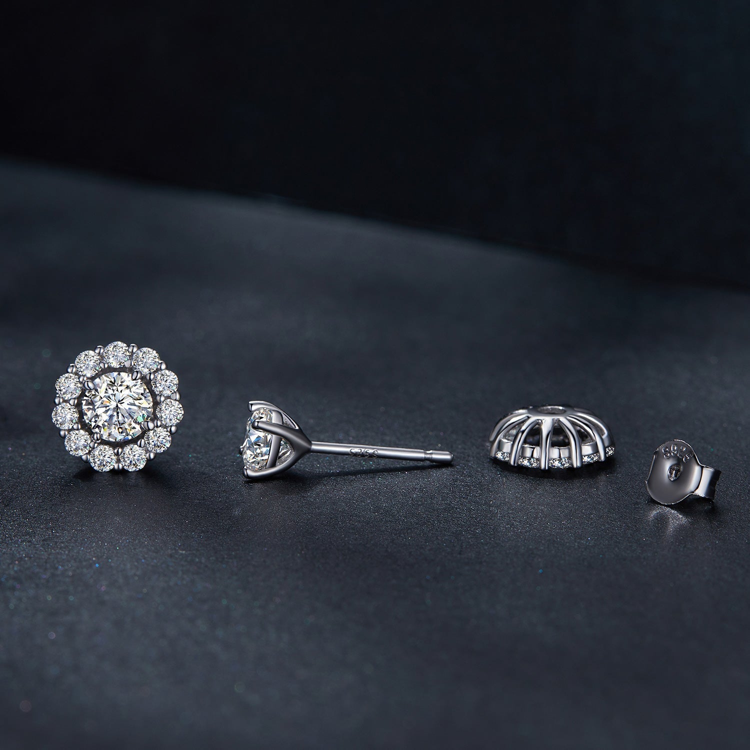 925 Sterling Silver 0.5 Carat Moissanite Earrings for Women DestGlow