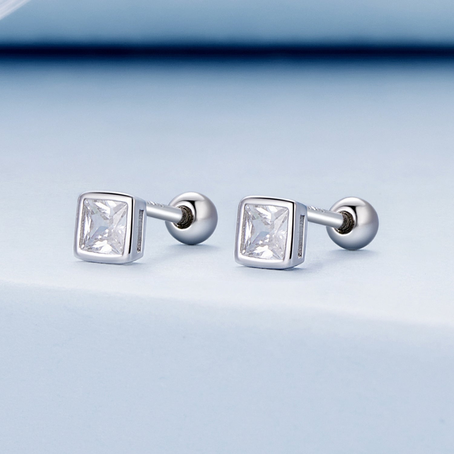 925 Sterling Silver 5mm Pavé Setting CZ Earrings for Women DestGlow
