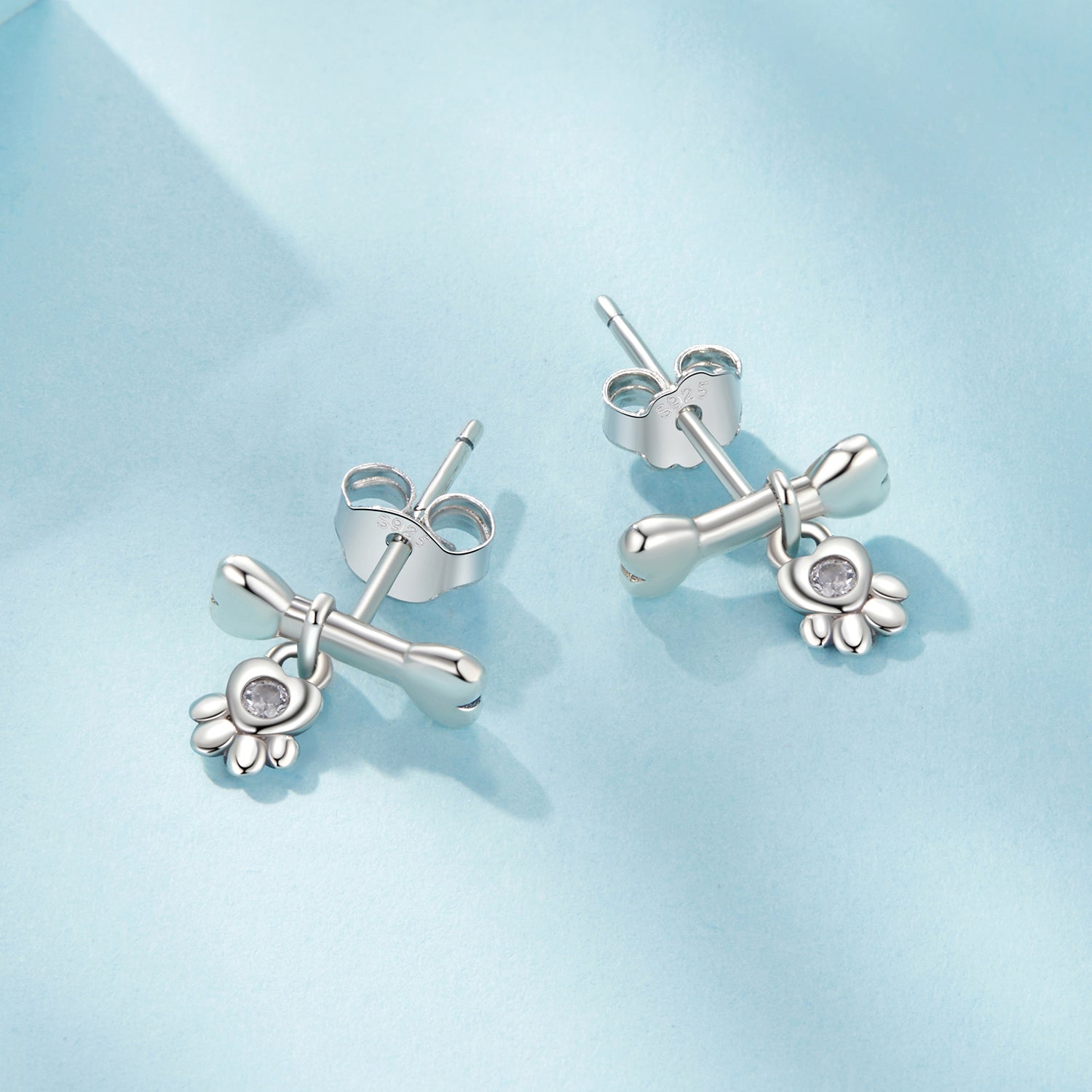 925 Sterling Silver Earrings with Pavé Setting CZ in Oxidized Silver DestGlow