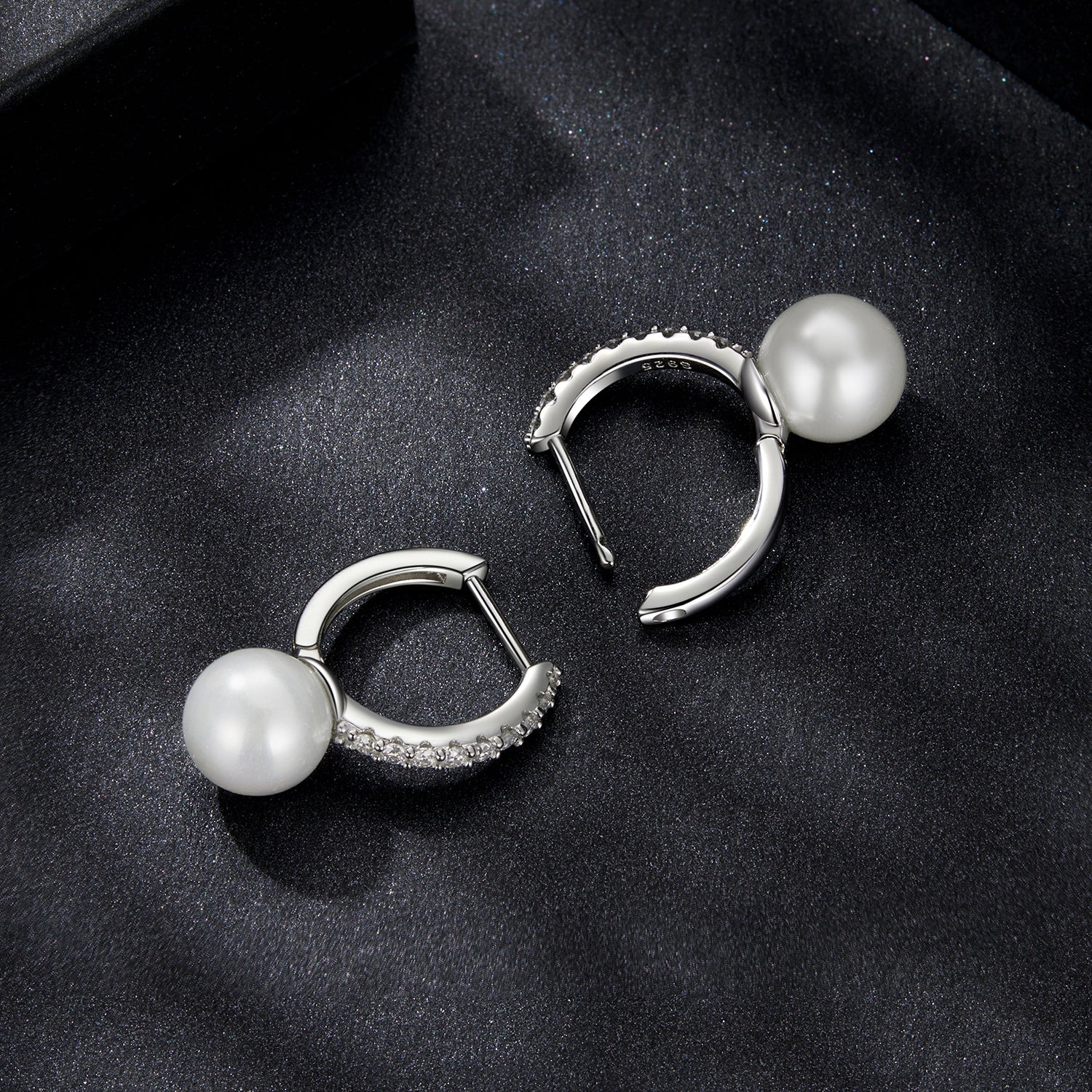 925 Sterling Silver Moissanite 0.15 Carat Earrings with Quality Shell Pearl for Women DestGlow