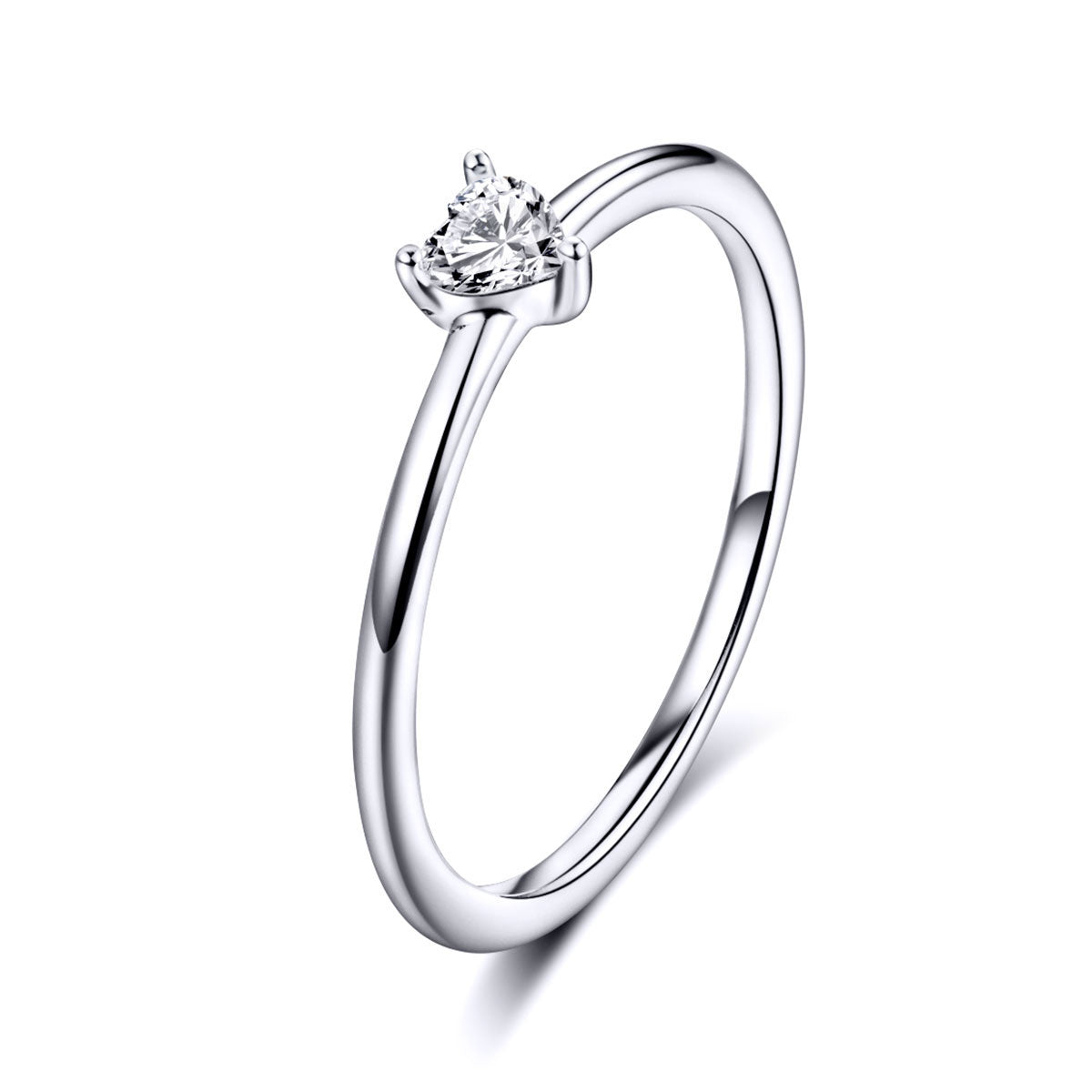 925 Sterling Silver Ring Size 6.0 with CZ and Platinum Plating for Women by Bids.com