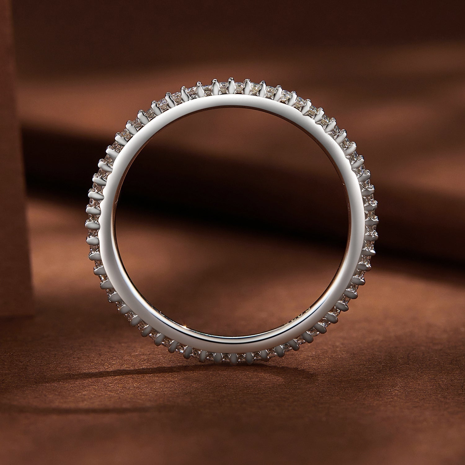 925 Sterling Silver Moissanite 0.005ct 1.4mm Ring Size 6 for Women DestGlow