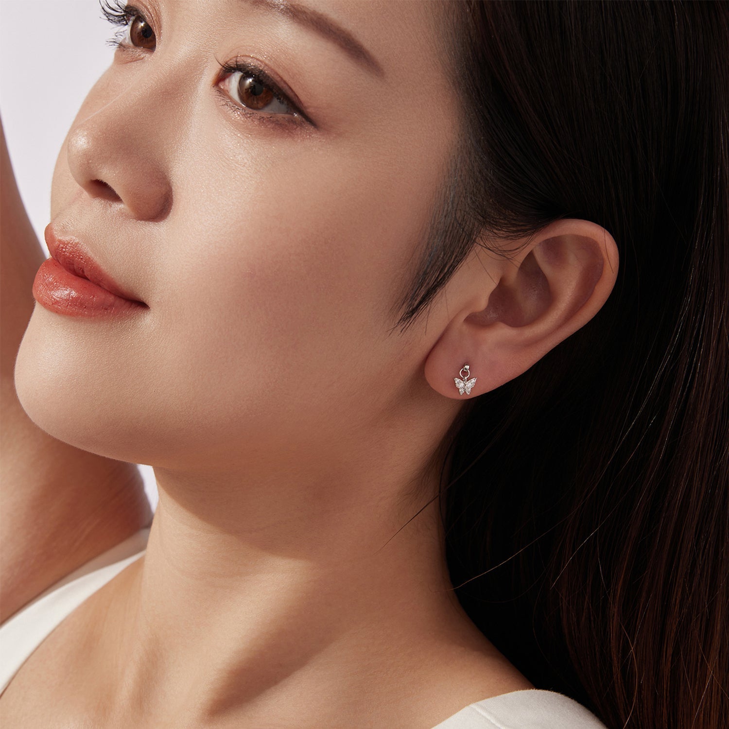 925 Sterling Silver White Gold Plated Earrings with CZ DestGlow