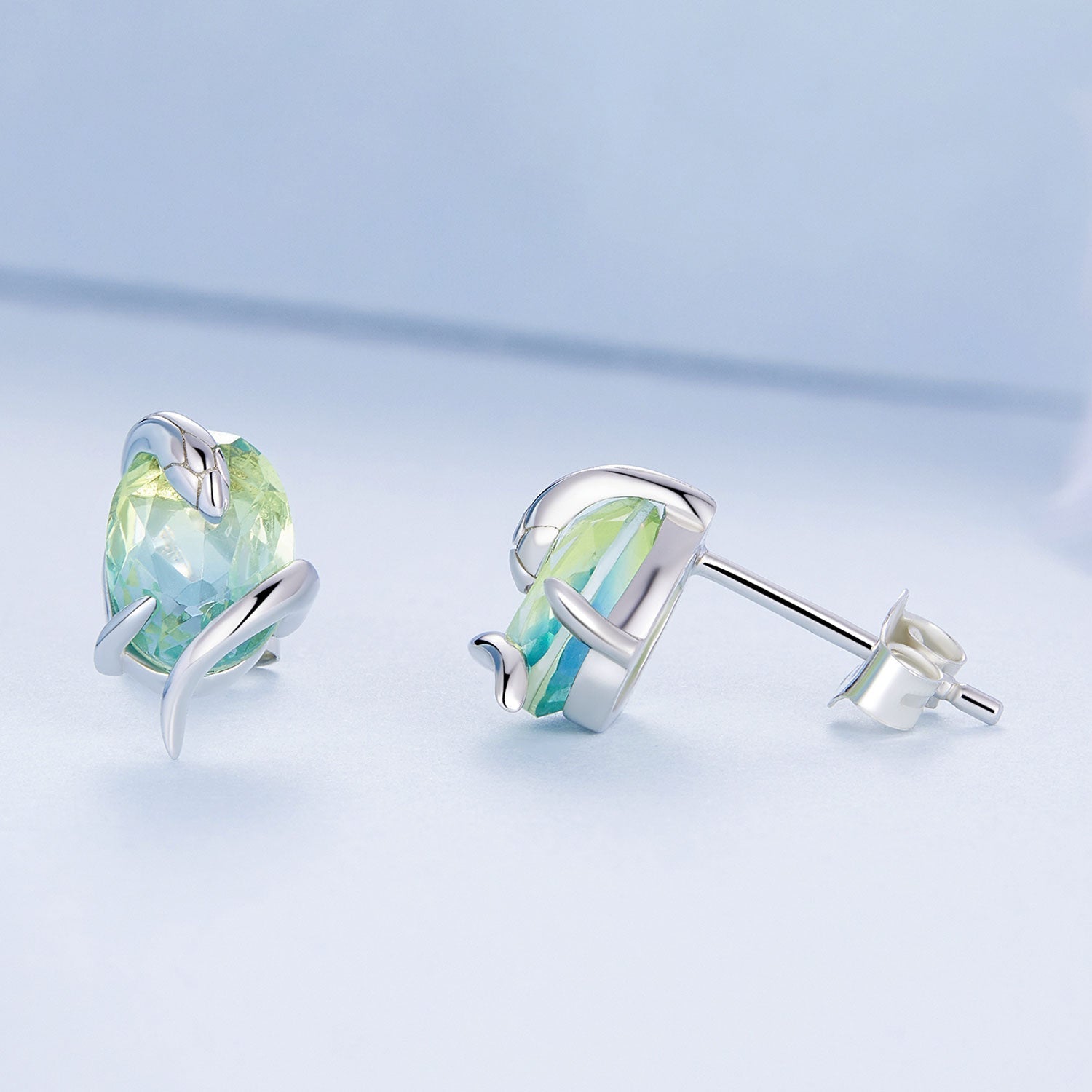 925 Sterling Silver Transparent Glass Earrings for Women DestGlow