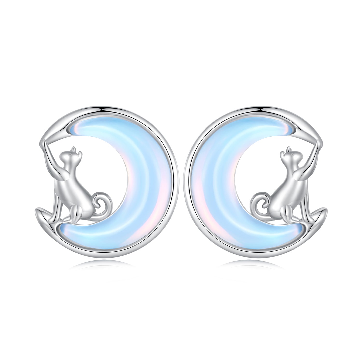 925 Sterling Silver Earrings with Transparent Glass, 13mm x 12mm for Women DestGlow