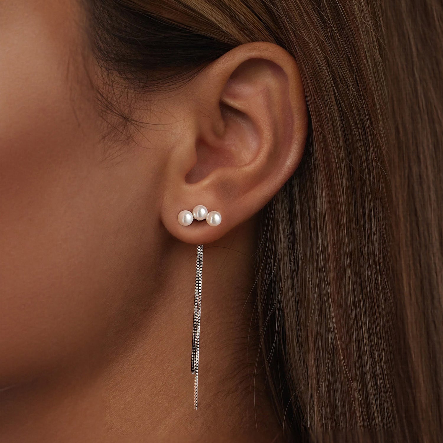 925 Sterling Silver White Gold Plated Shell Pearl Earrings DestGlow