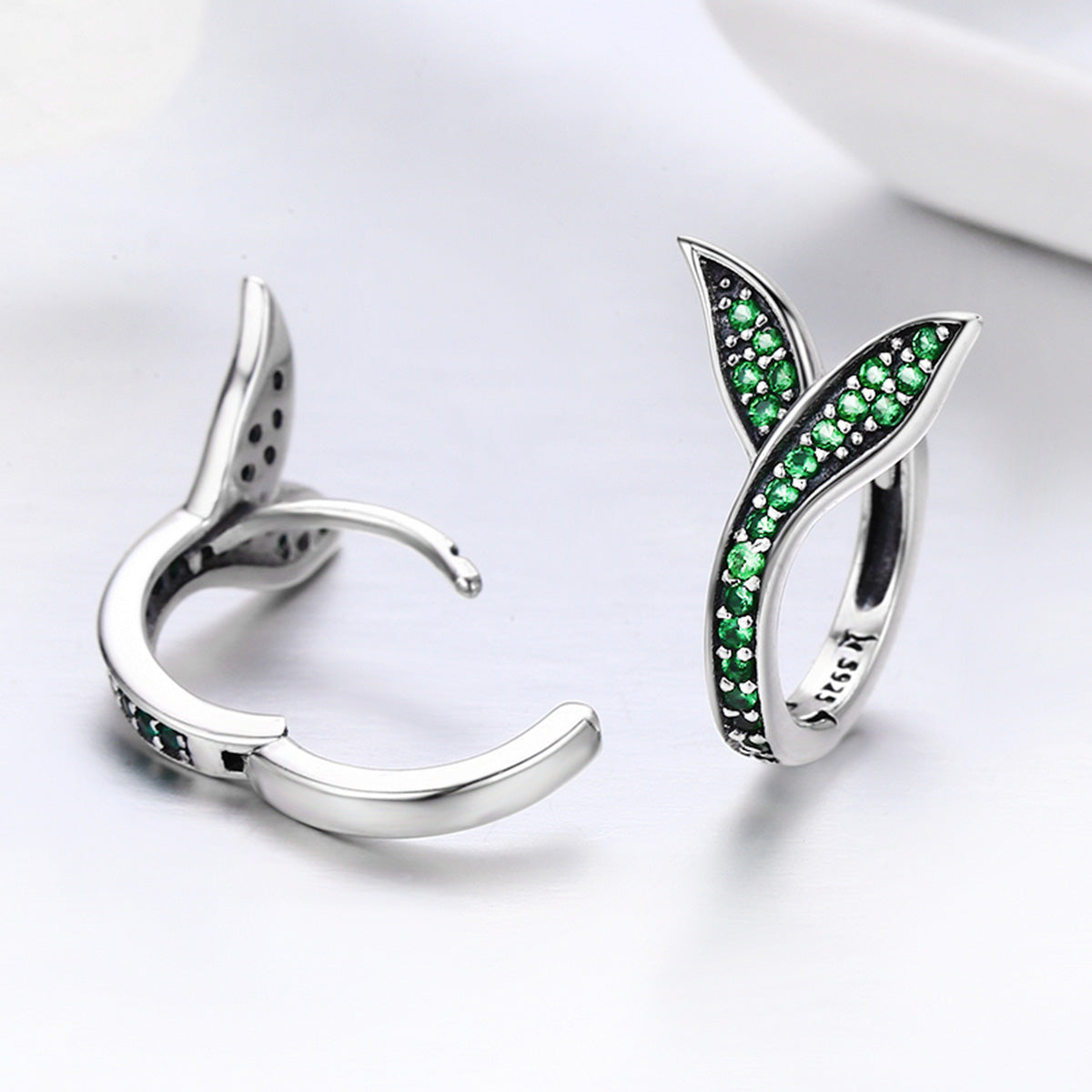 925 Sterling Silver Earrings with Pavé Setting CZ 1.5*1cm for Women DestGlow