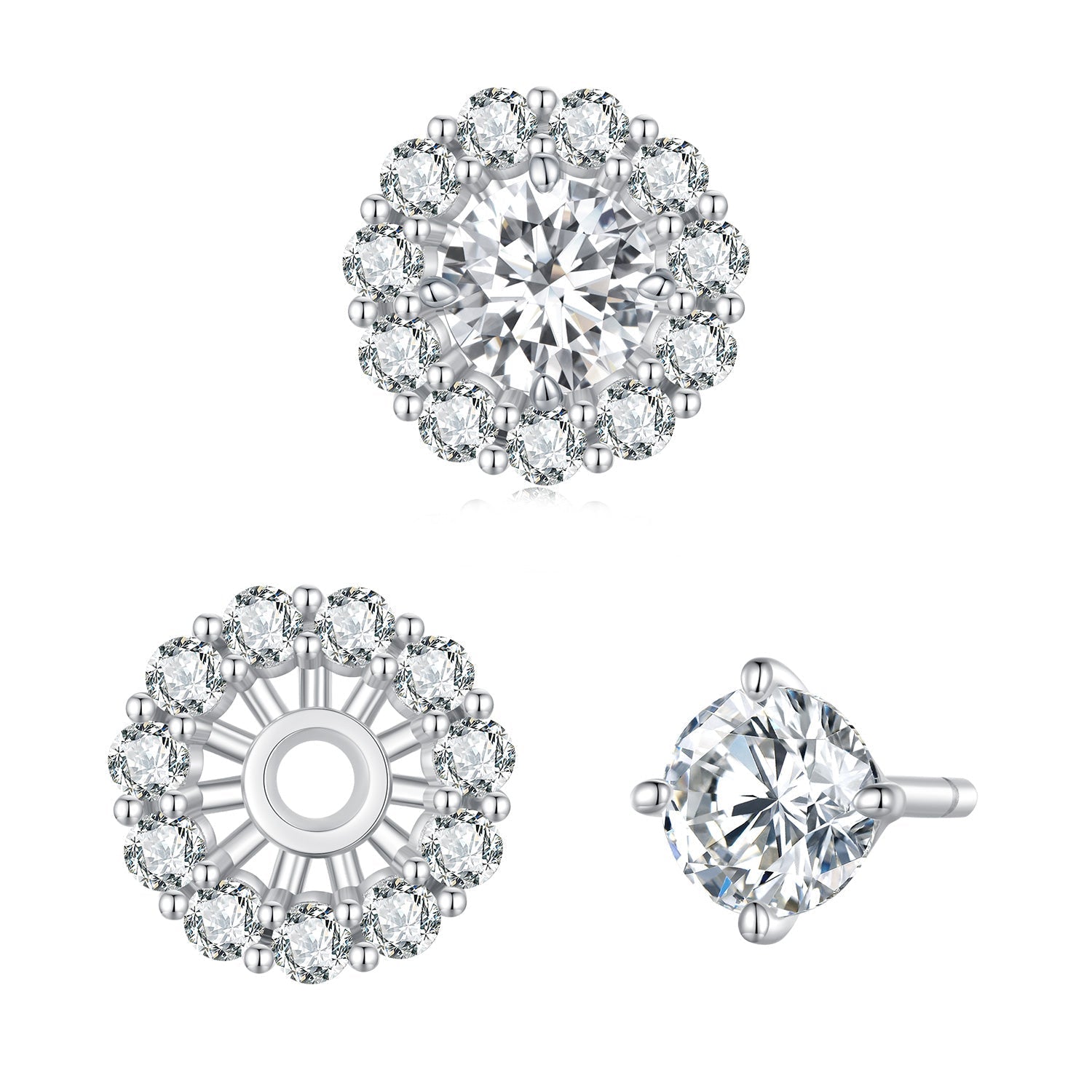 925 Sterling Silver 0.5 Carat Moissanite Earrings for Women DestGlow
